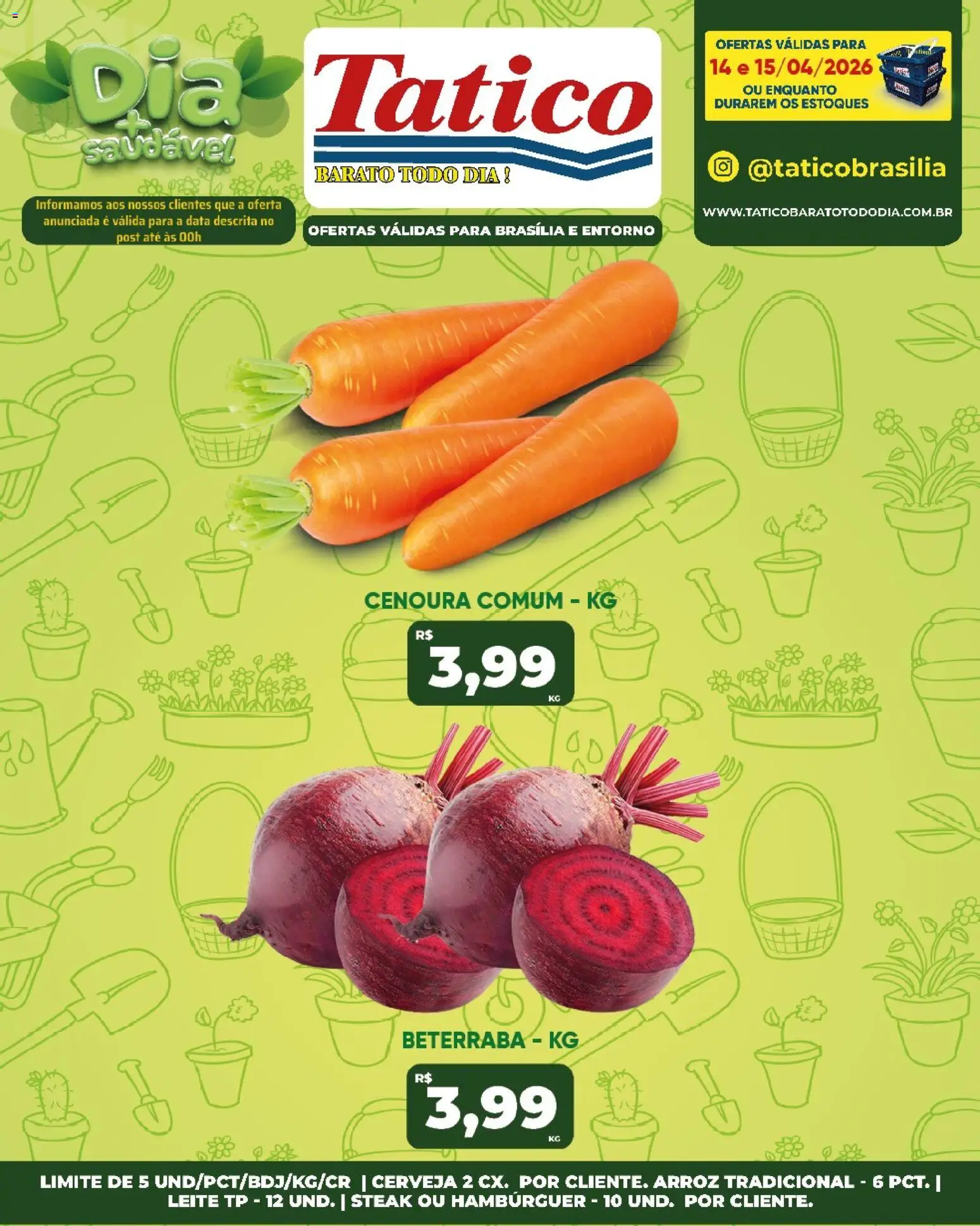 Tatico Folheto - válido de 15.04.2026 | Página: 11 | Produtos: Leite, Cerveja, Cenoura, Hambúrguer