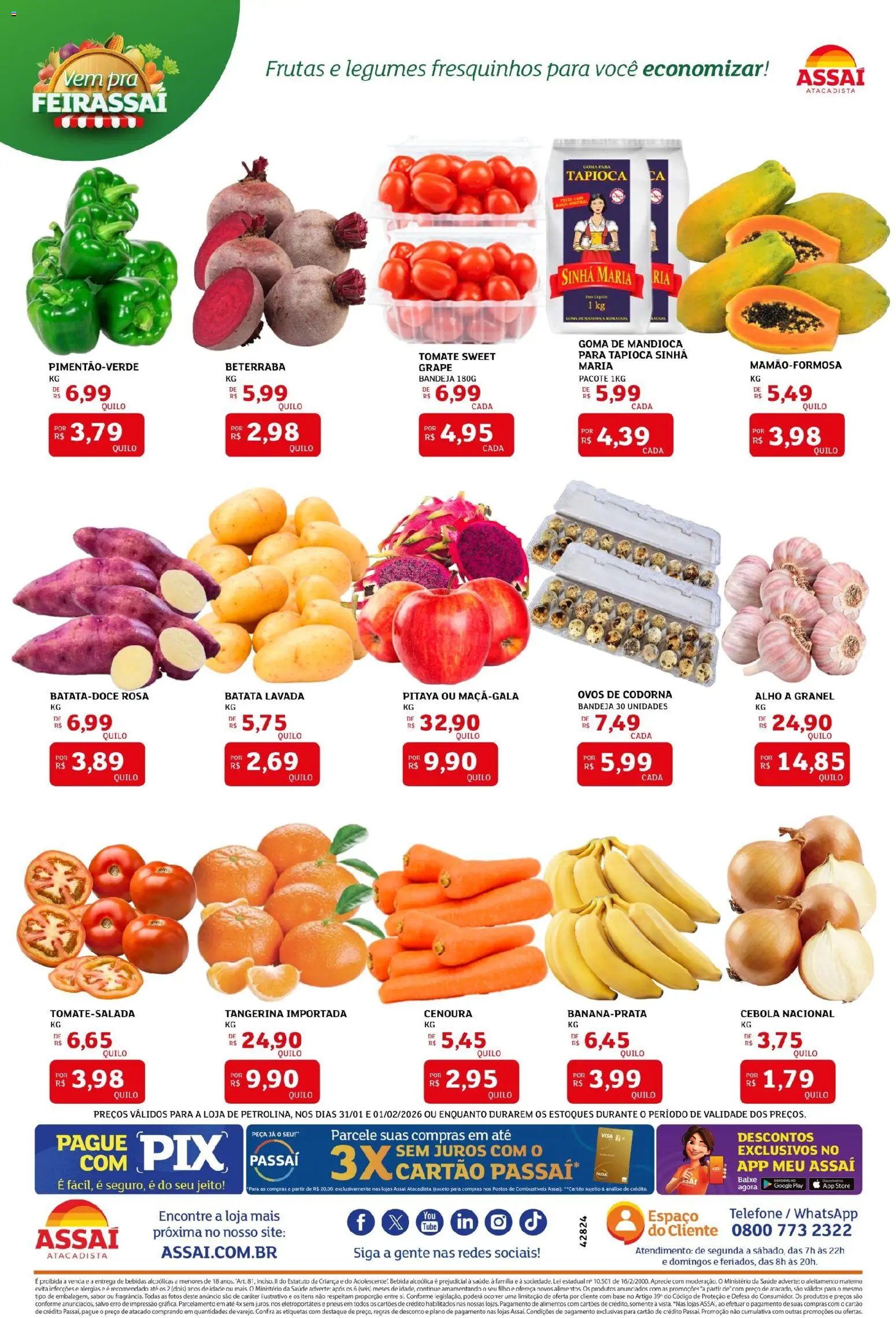 Assaí Atacadista Folheto - válido de 31.01.2026 | Página: 3 | Produtos: Ovos, Bebida, Bandeja, Ovos de codorna