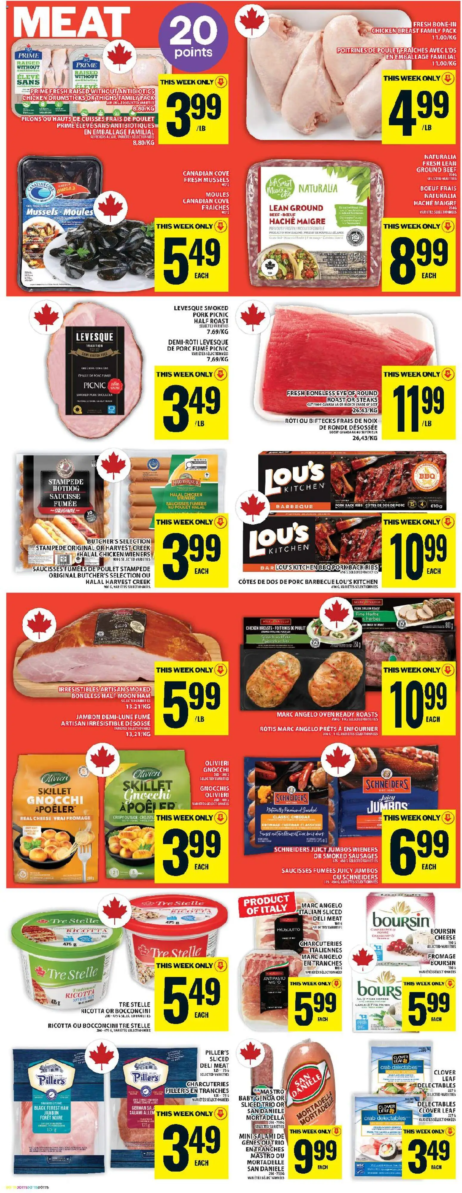 Food Basics flyer valid from 27.11.2025 | Page: 8 | Products: Cheese, Ham, Chicken, Pork