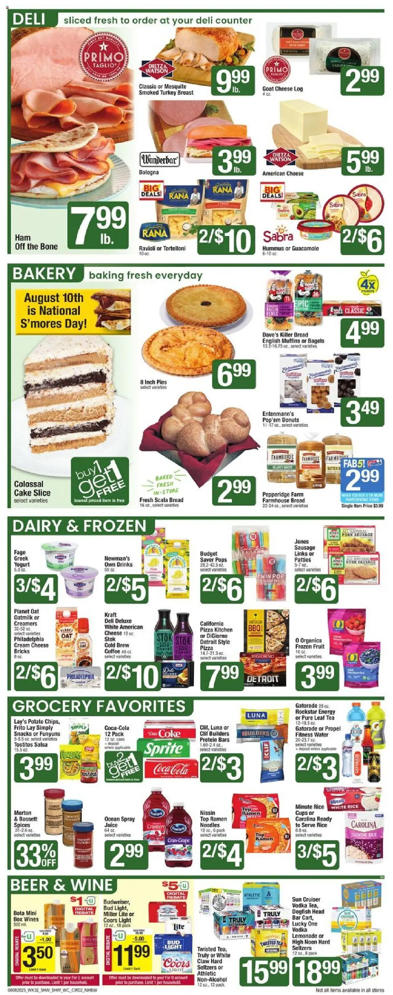 Shaw's Weekly Ad - NH - valid from 08.08.2025 | Page: 4 | Products: Bakery, Wc, Butter, Pizza