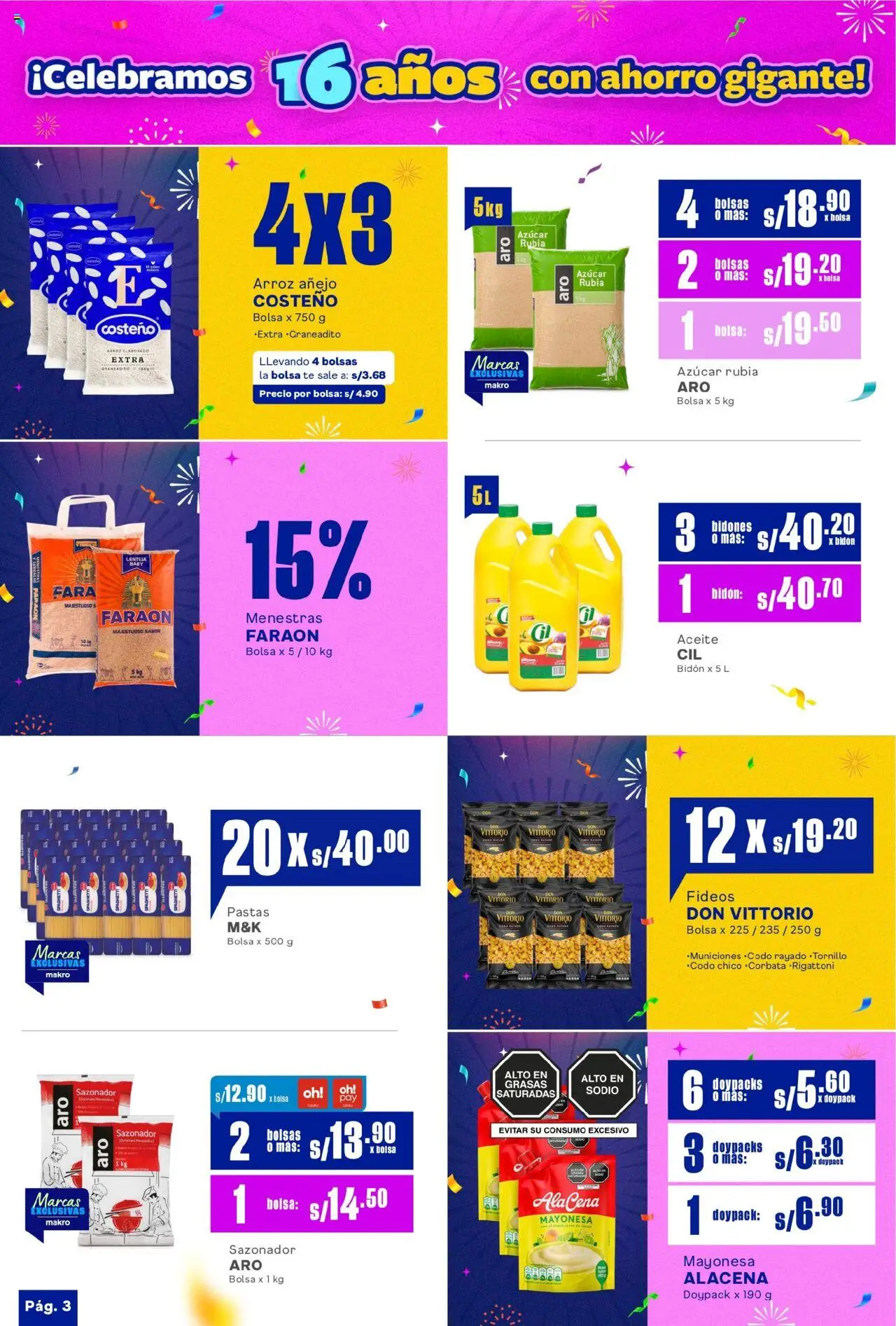 Catálogo Makro válido desde 17.07.2025 | Página: 5 | Productos: Aceite, Arroz, Té, Bolsa