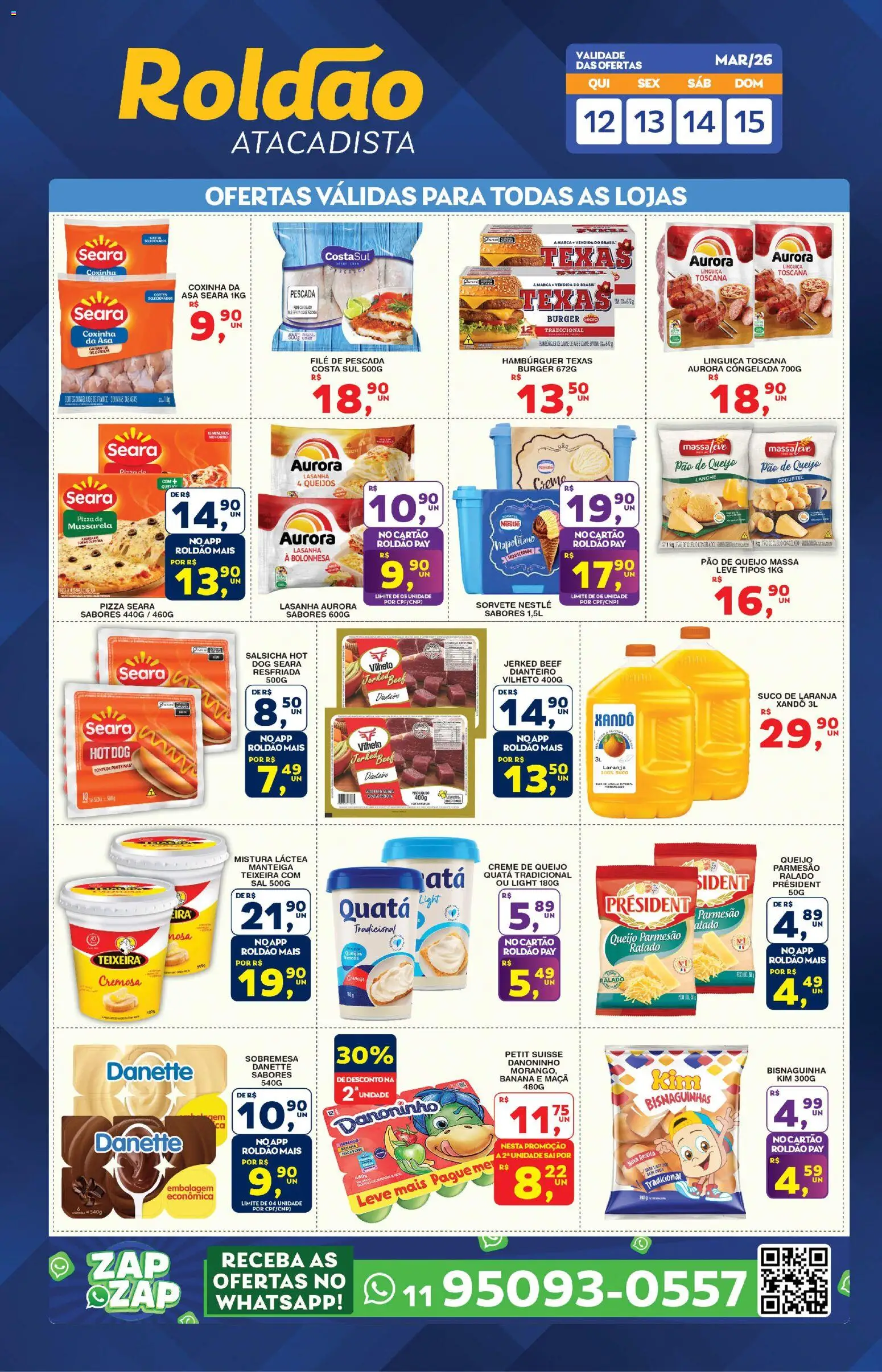 Roldão Folheto - válido de 12.03.2026 | Página: 2 | Produtos: Salsicha, Linguiça, Soda, Pão de queijo