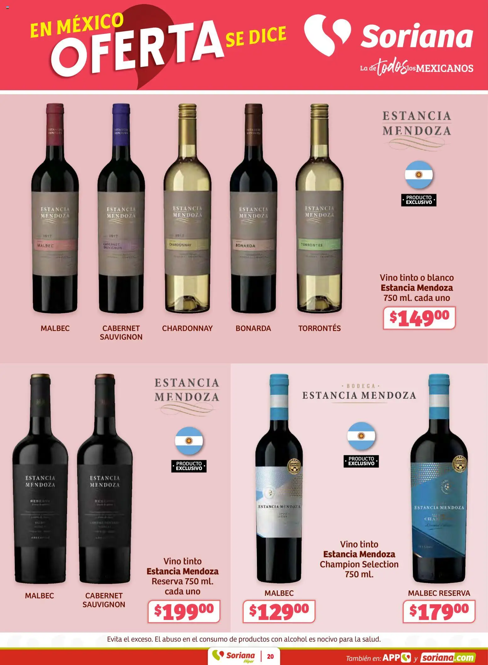 Nuevas ofertas de Soriana válidas en toda la República Mexicana desde el 26.02.2026. ¡Encuentra las mejores ofertas en Soriana - Preciazazaso Híper: Valle de México! | Página: 20 | Productos: Vino
