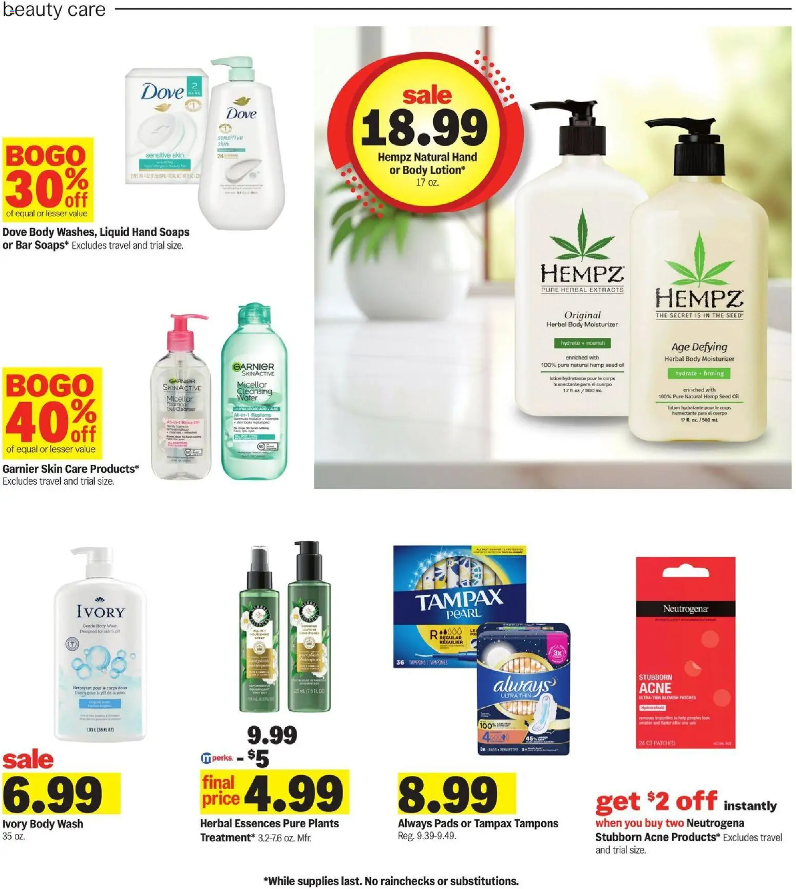 Meijer Weekly Ad - MI - valid from 02.01.2026 | Page: 26 | Products: Micellar water, Oil, Pads, Tampons