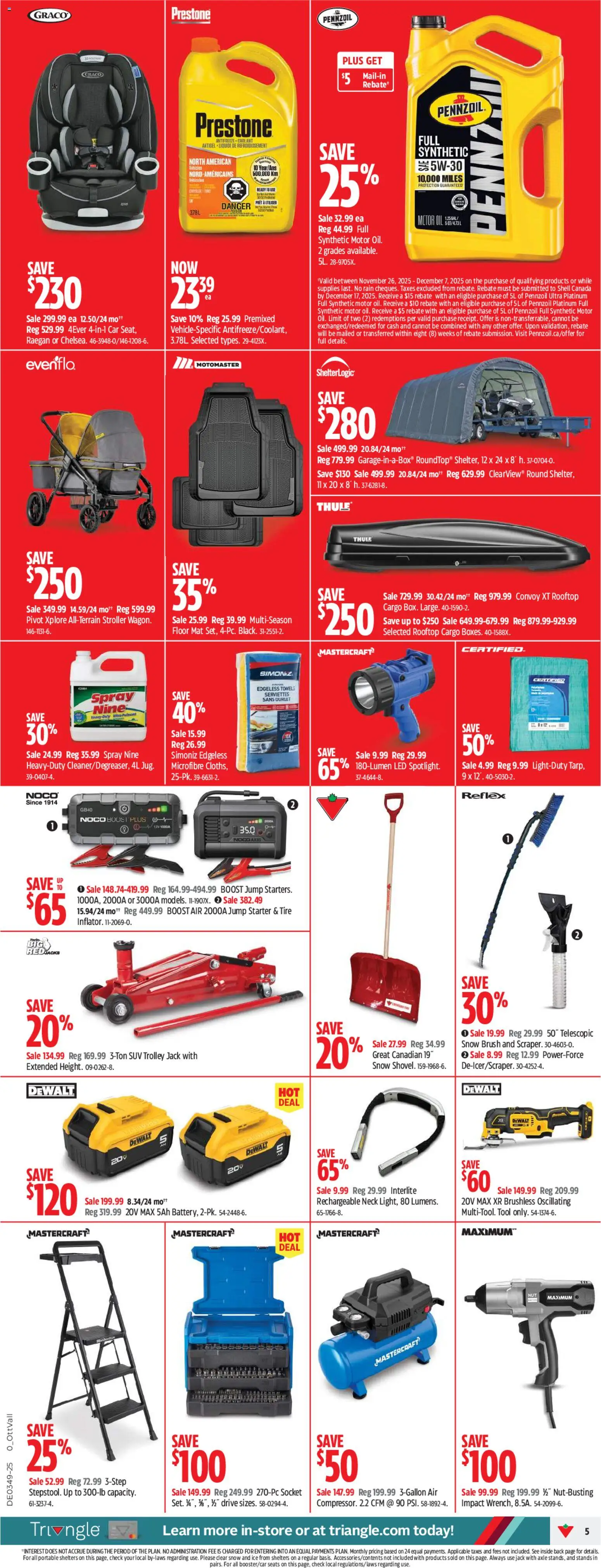 Canadian Tire flyer valid from 27.11.2025 | Page: 5 | Products: Brush, Socket, Oil