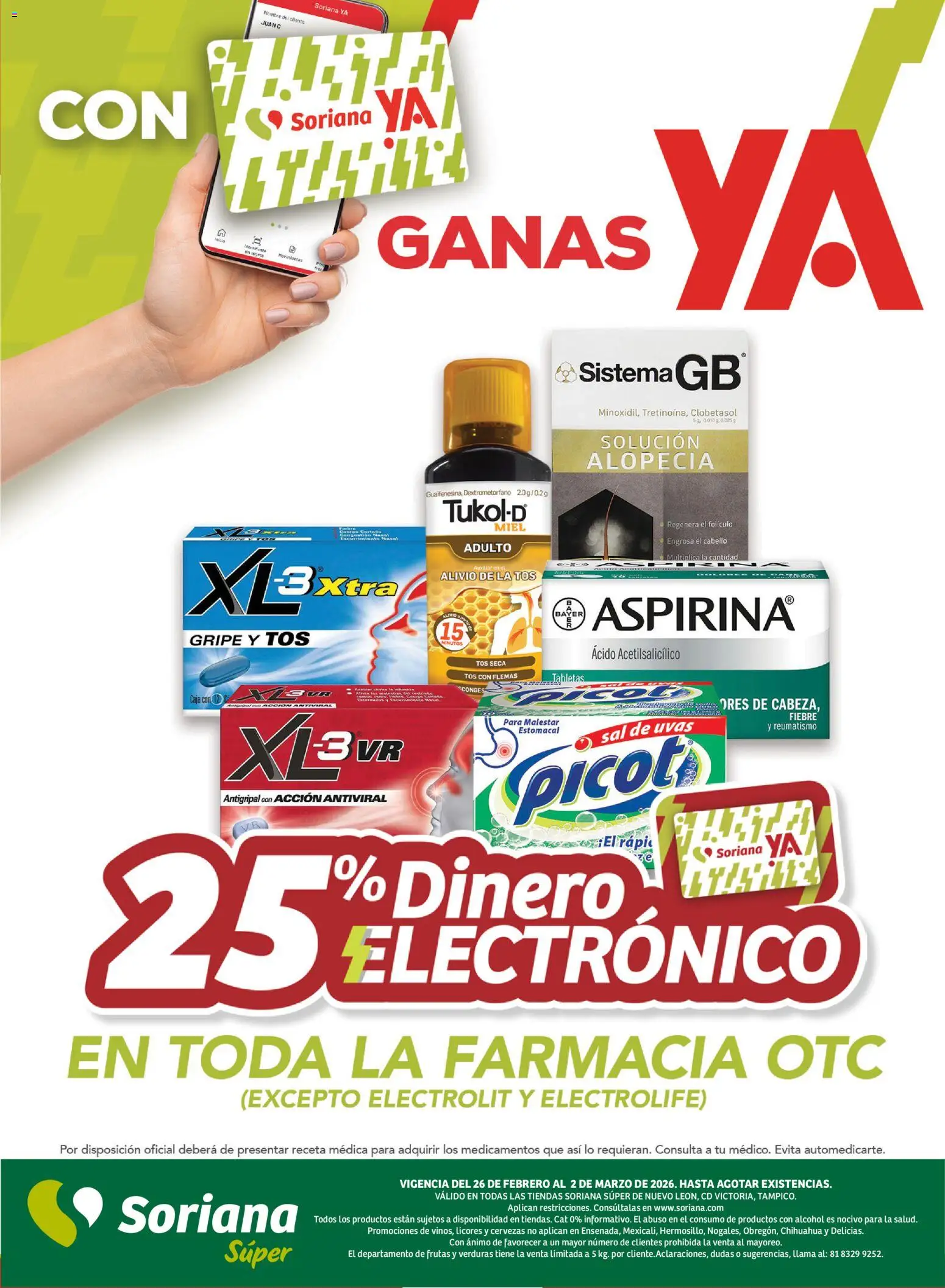 Nuevas ofertas de Soriana válidas en toda la República Mexicana desde el 26.02.2026. ¡Encuentra las mejores ofertas en Soriana - Fin de Semana Súper: Nuevo León, Ciudad Victoria y Tampico! | Página: 9 | Productos: Sal, Antigripal, Caja