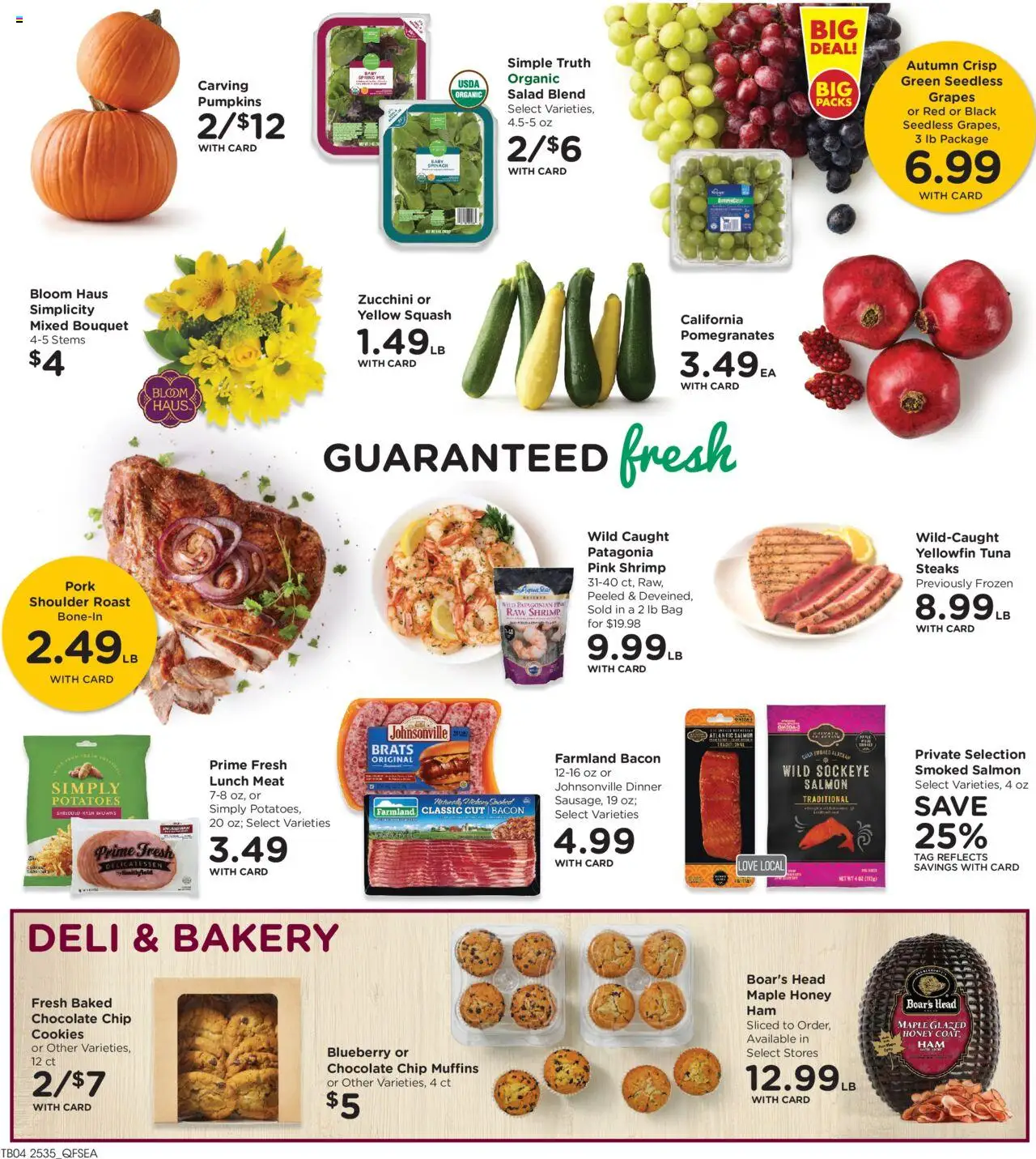 QFC Weekly Ad - valid from 01.10.2025 | Page: 10 | Products: Squash, Salad, Grapes, Bag