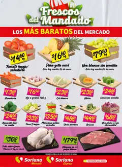 Vista previa de Soriana - Frescos del Mandado Mercado: Ags, Nay, Jal, Qro, Col, Mich, Gto, Hgo, Tlax, Mor, Pue, Gro, Oax, Edo. de Mex, CDMX, Zac y S, nuevo folleto de la tienda, válido en México a partir del 06.01.2026