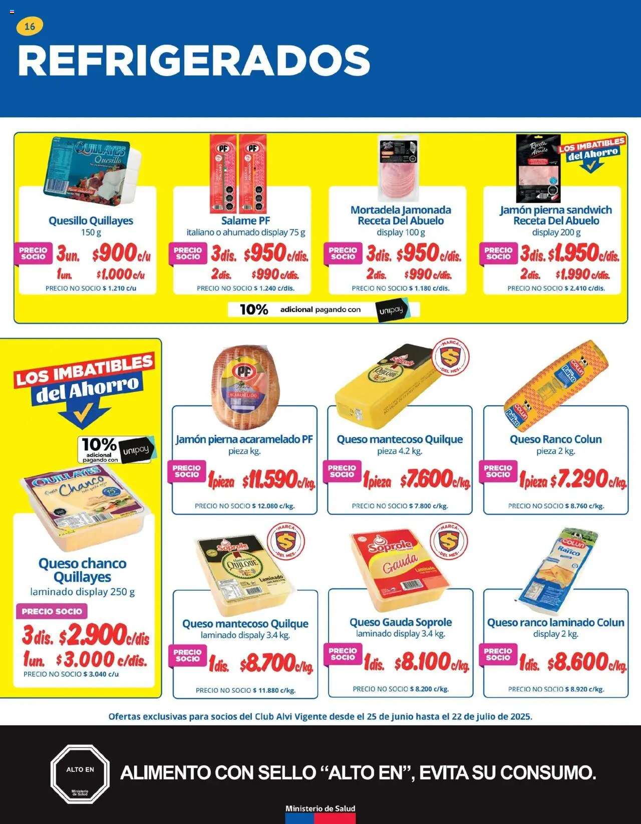 Alvi catálogo │ válido desde el 25.06.2025 | Página: 16 | Productos: Queso, Salame, Jamón, Mortadela
