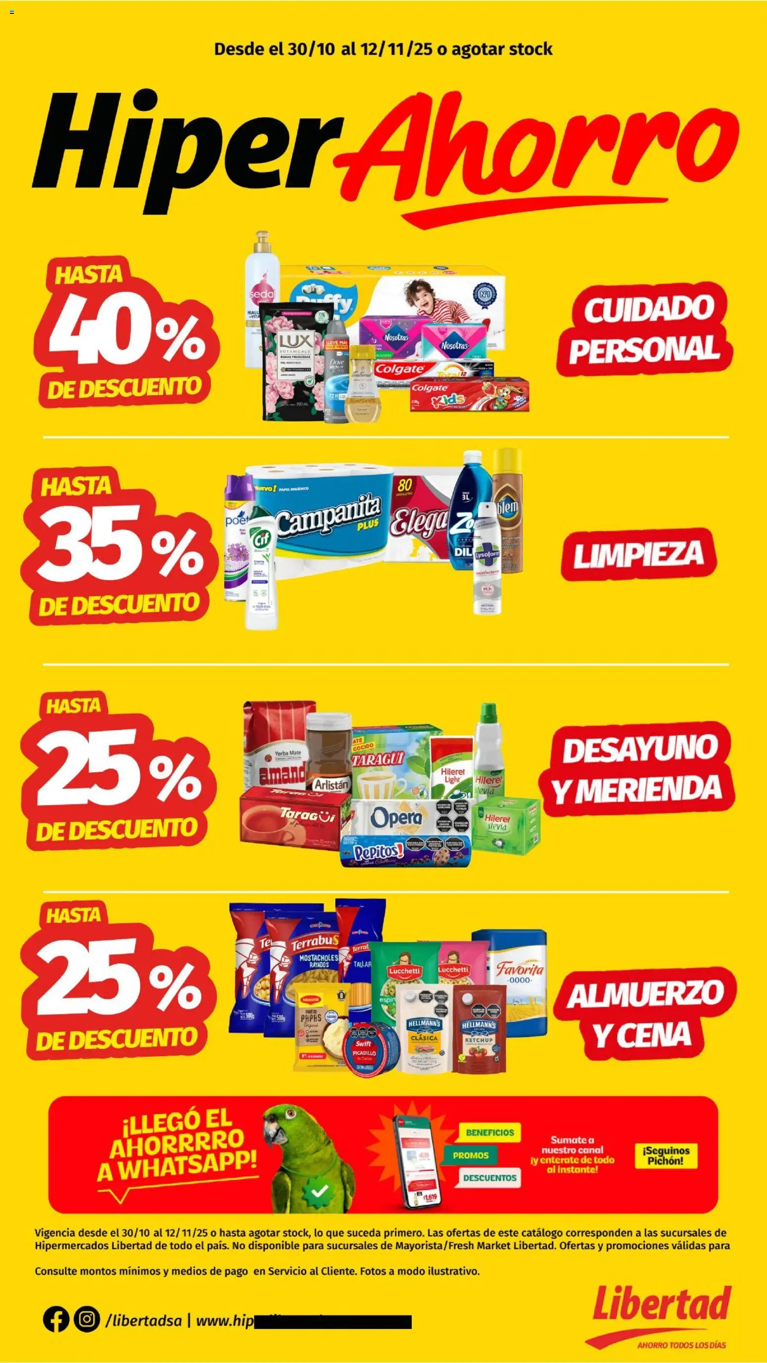 Hipermercado Libertad catálogo │ válido desde el 30.10.2025 | Página: 1 | Productos: Yerba, Ketchup, Picadillo, Suavizante