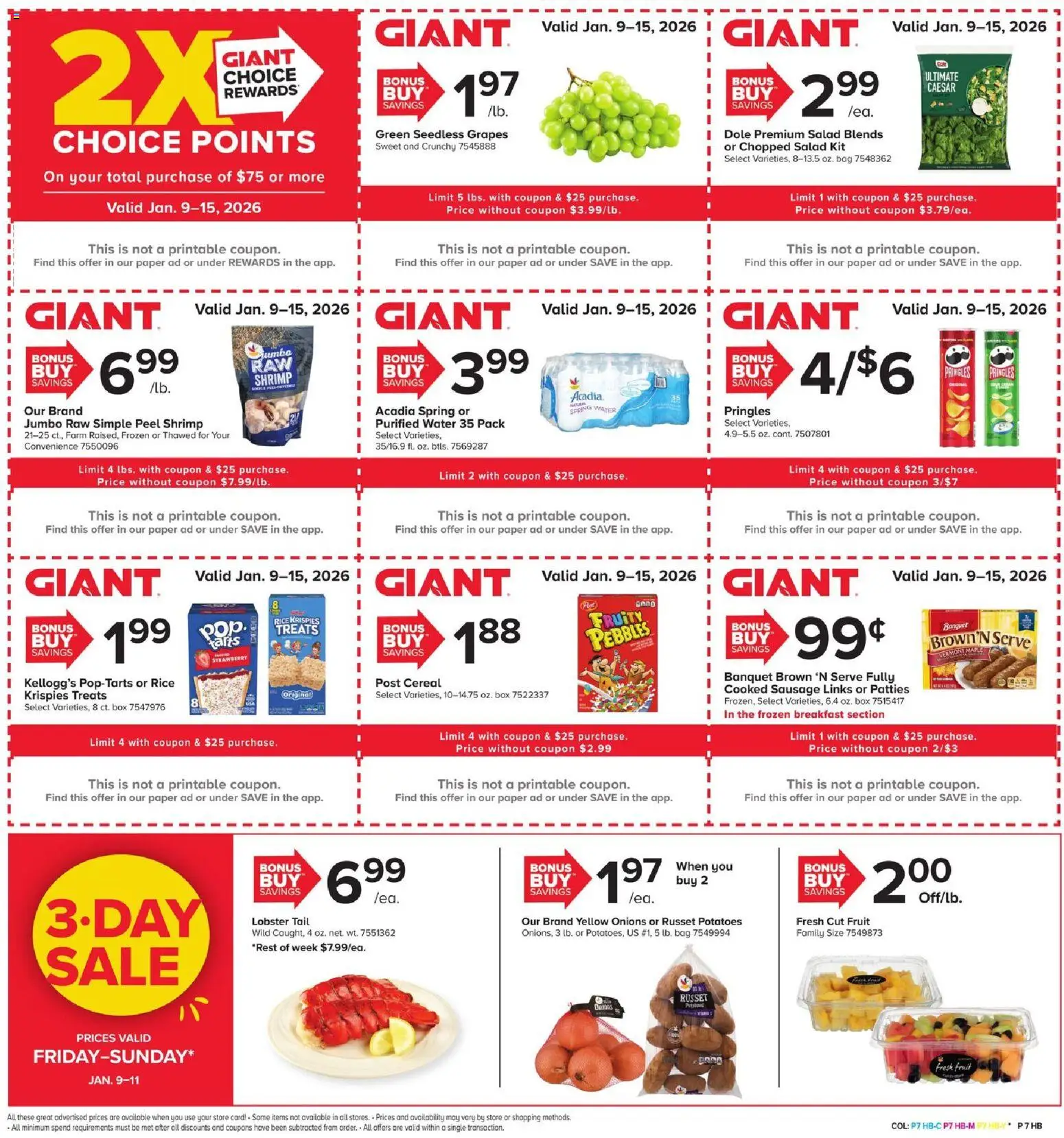 Giant Weekly Ad - valid from 09.01.2026 | Page: 5 | Products: Box, Salad, Potatoes, Grapes