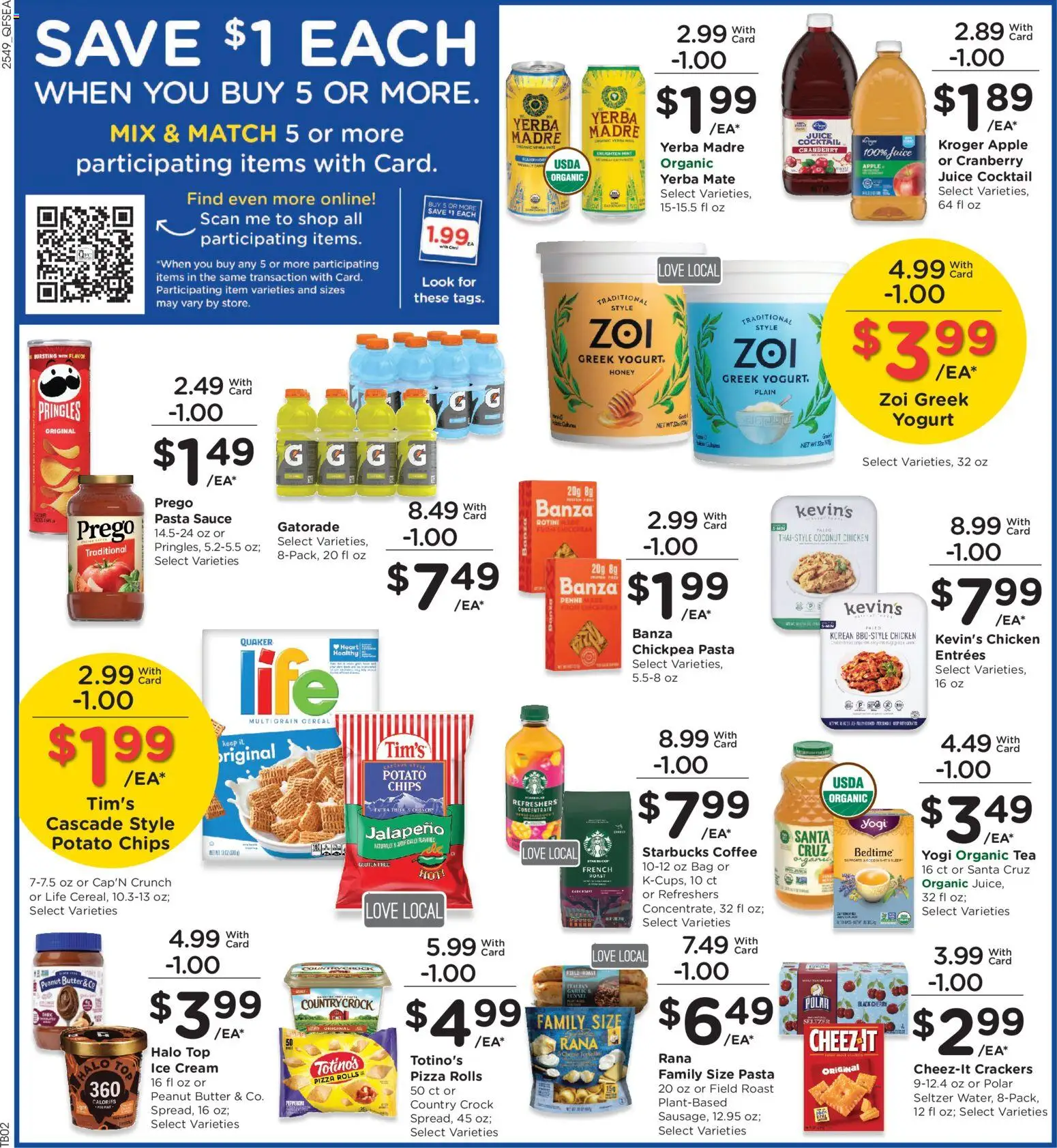 QFC Weekly Ad - valid from 07.01.2026 | Page: 4 | Products: Chickpeas, Yogurt, Chips, Ice cream