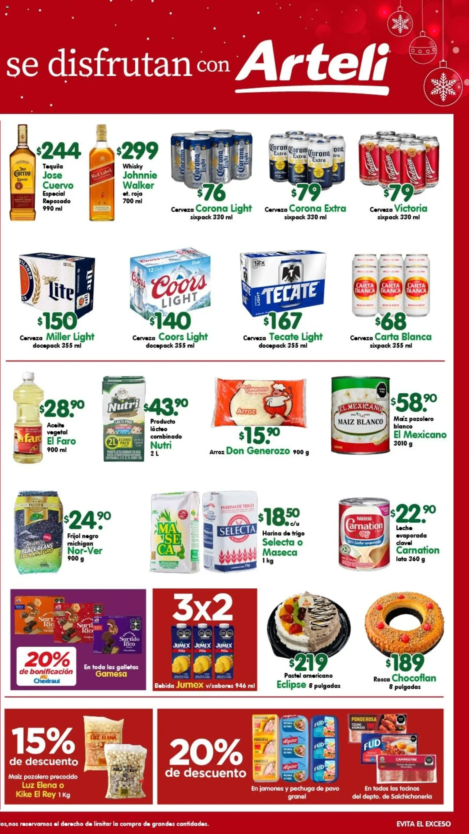 Nuevas ofertas de Arteli válidas en toda la República Mexicana desde el 20.12.2025. ¡Encuentra las mejores ofertas en Arteli folleto Tuxpan! | Página: 2 | Productos: Harina, Aceite, Piña, Tequila