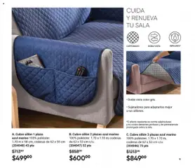Nuevas ofertas de AVON válidas en toda la República Mexicana desde el 13.09.2025. ¡Encuentra las mejores ofertas en Cubre sillón 1 plaza azul marino, 100% poliéster. 1.70 m x 58 cm, coderas de 62 x 55 cm (204048) 43 pts! | Página: 9