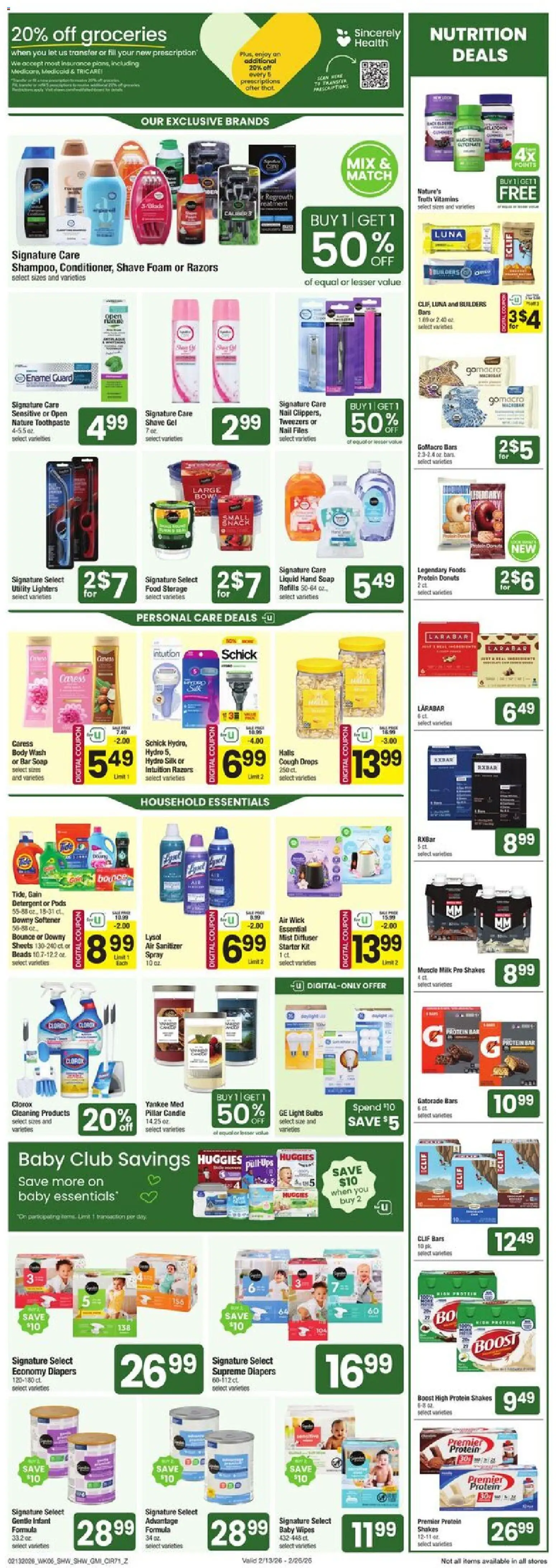 Shaw's Weekly Ad - VT - valid from 13.02.2026 | Page: 6 | Products: Milk, Soap, Toothpaste, Body Wash