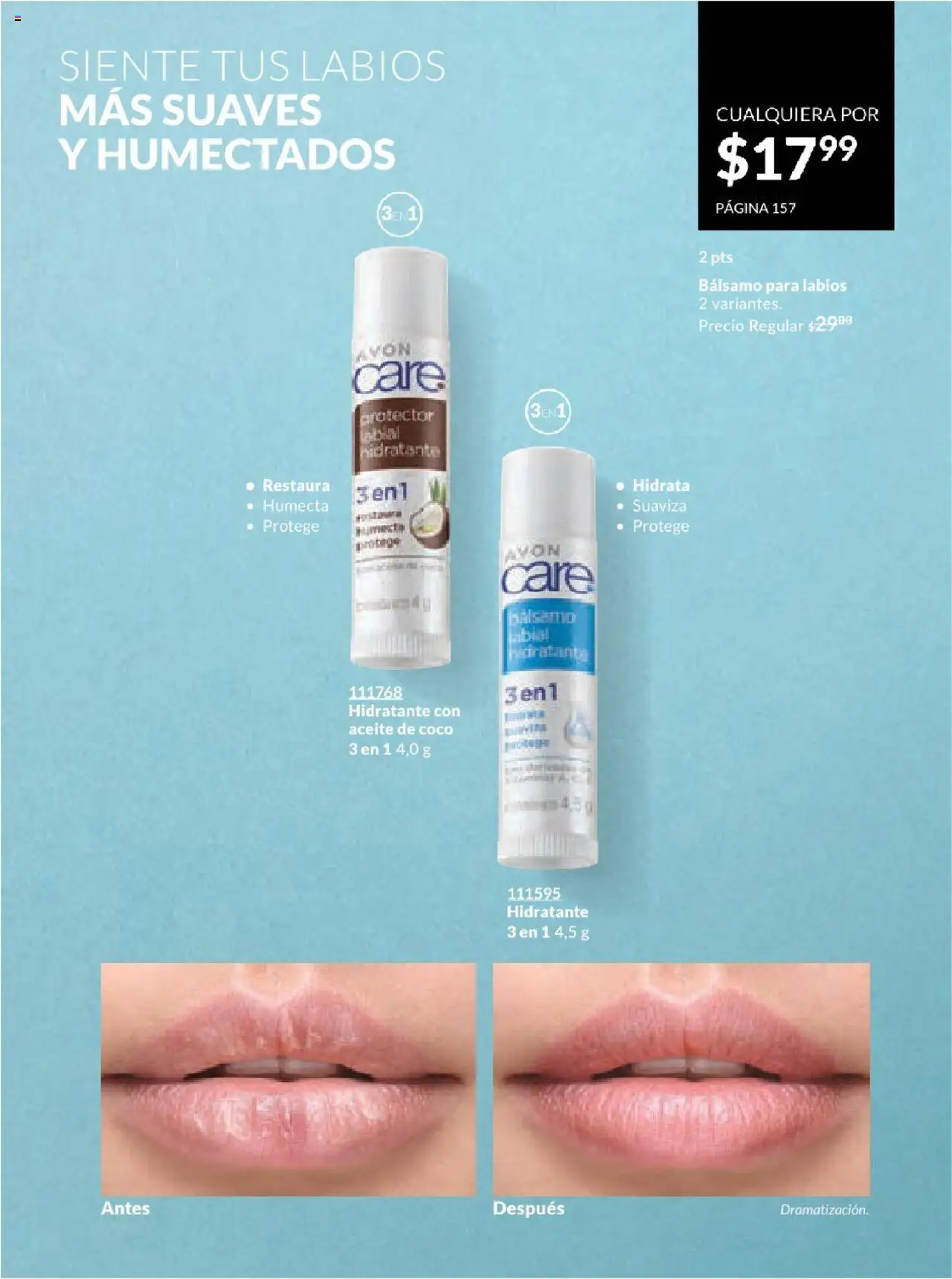 Nuevas ofertas de AVON válidas en toda la República Mexicana desde el 17.03.2025. ¡Encuentra las mejores ofertas en AVON campaña 7 2025! | Página: 157 | Productos: Aceite, Bálsamo