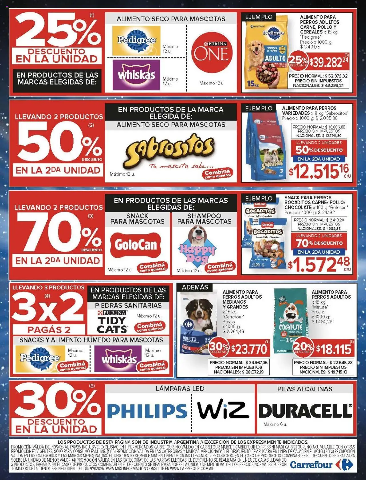 Carrefour ofertas - Chubut │ válido desde el 10.09.2025 | Página: 17 | Productos: Caso, Sobre, Pilas, Pollo