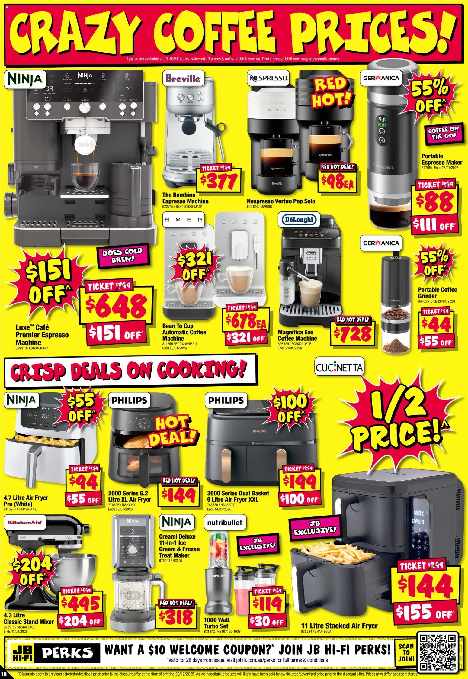 JB Hi-Fi catalogue - valid from 02.01.2026 | Page: 18 | Products: Ice cream, Portable, Grinder, Espresso machine