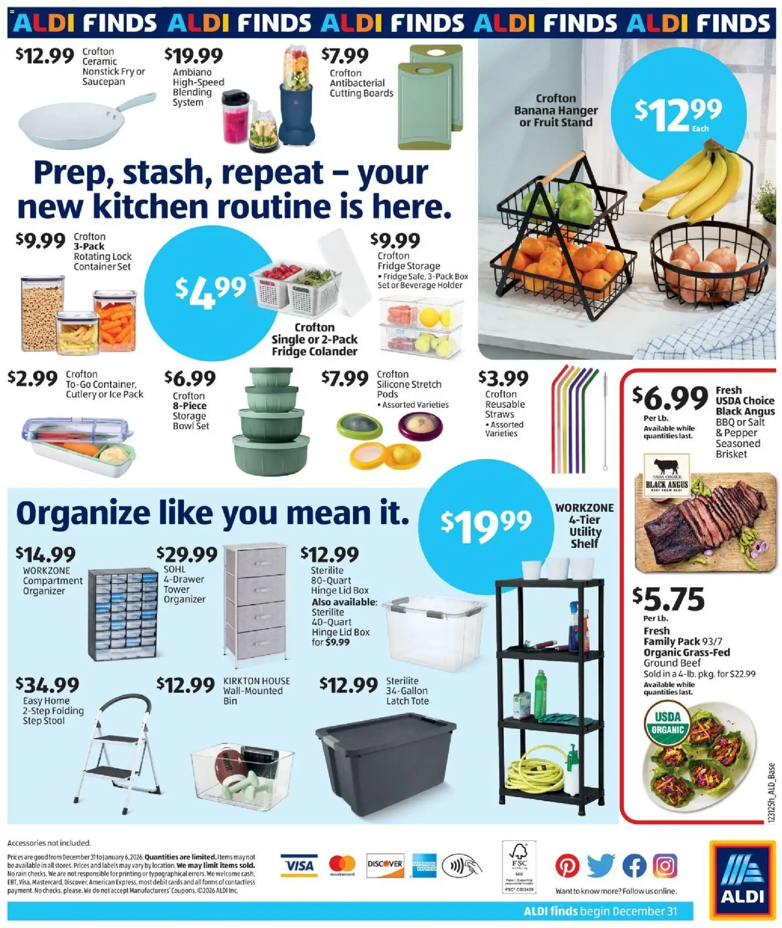 Aldi In Store Ad - valid from 31.12.2025 | Page: 2 | Products: Shelf, Box, Hinge, Salt