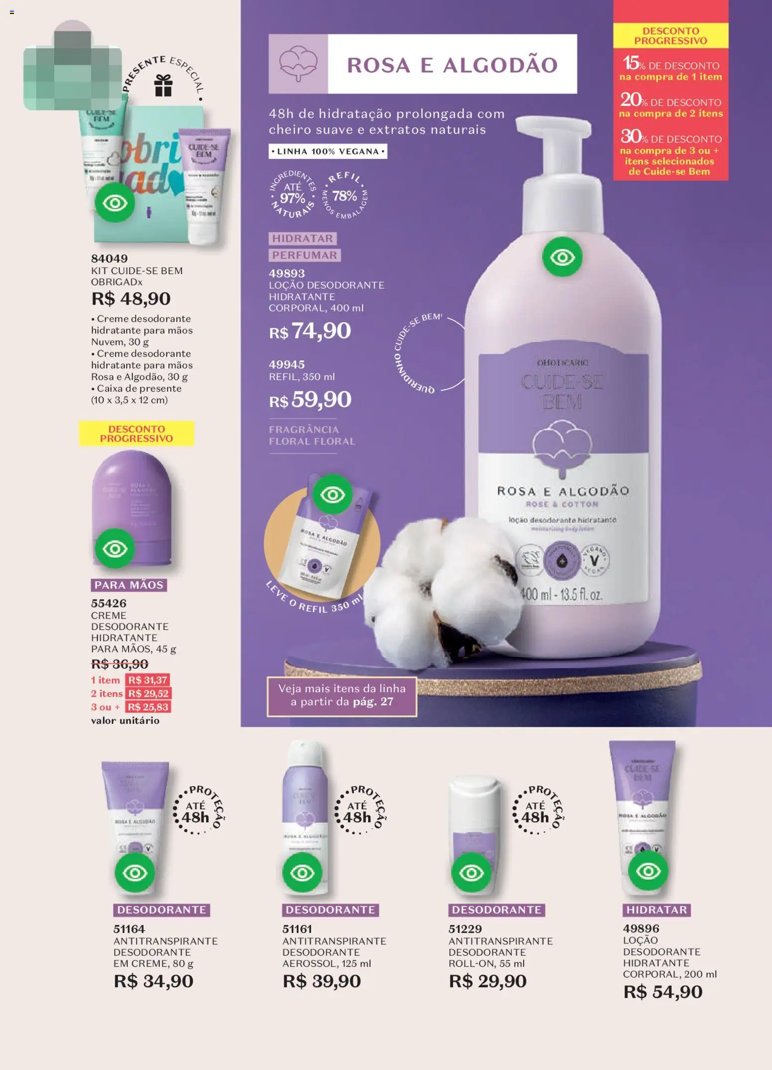 O Boticário Folheto - válido de 23.03.2026 | Página: 35 | Produtos: Desodorante, Caixa, Creme, Algodão