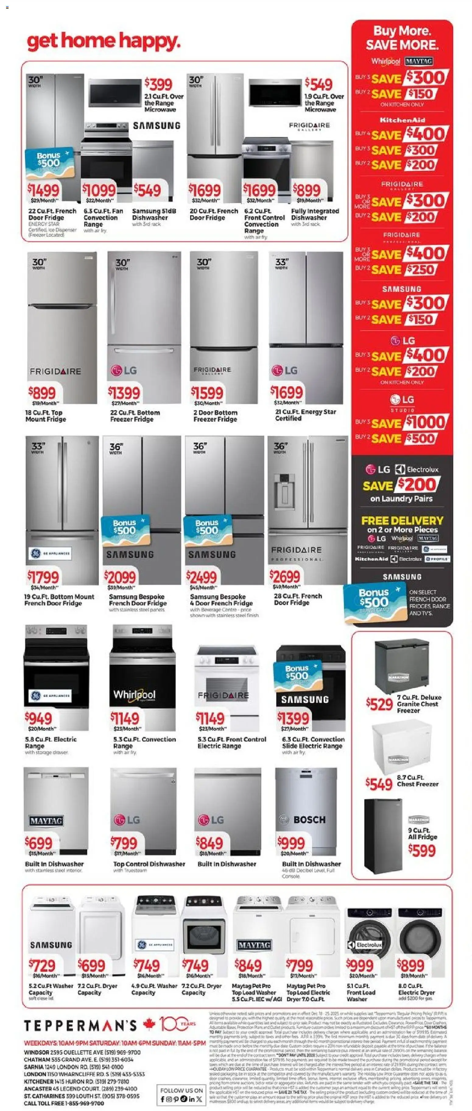 Tepperman's flyer valid from 18.12.2025 | Page: 9 | Products: Freezer, Dryer, Dishwasher, Fan