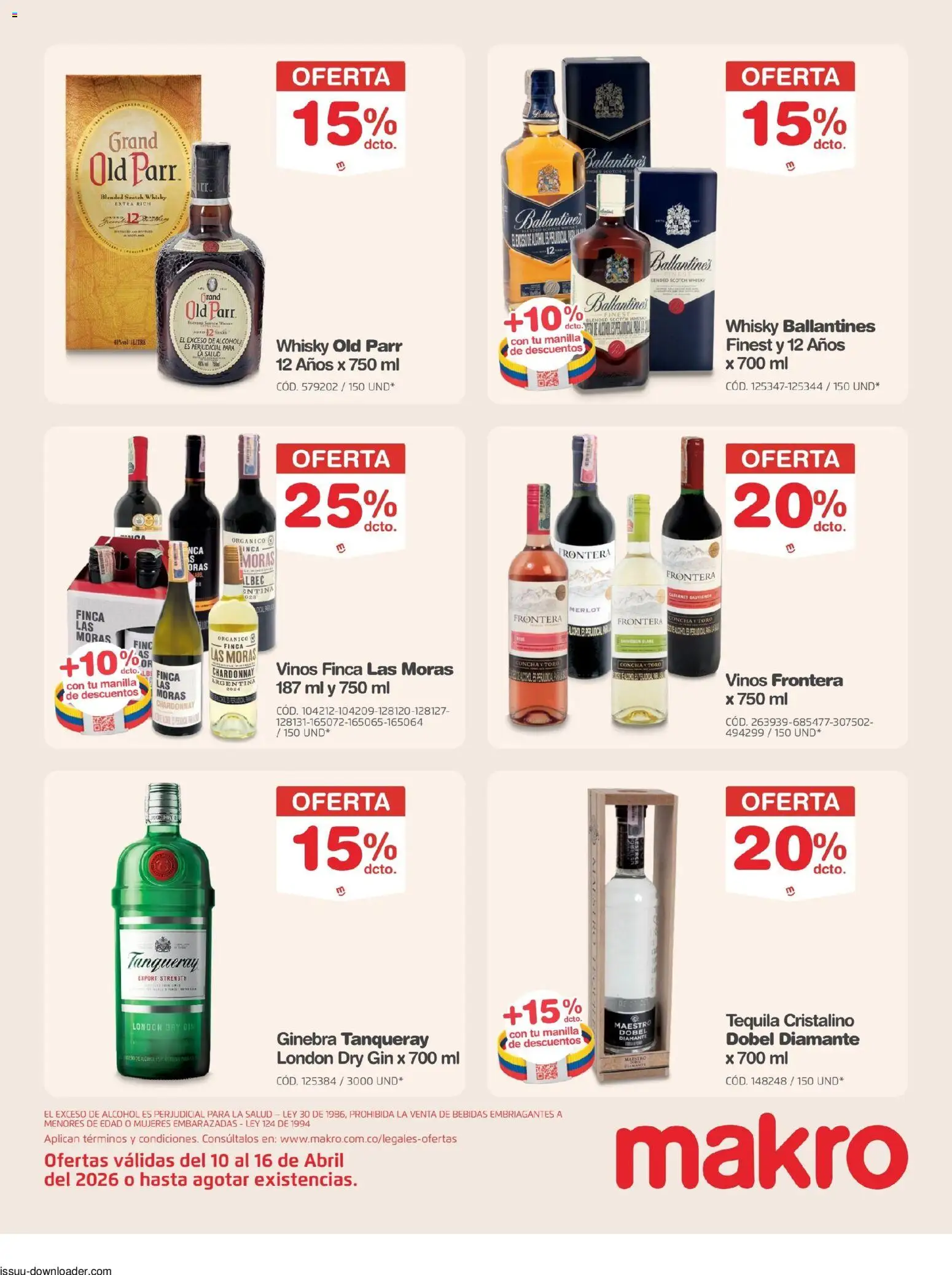 Makro revista - valida desde el 10.04.2026 | Página: 18 | Productos: Ginebra, Gin, Tequila, Tintura