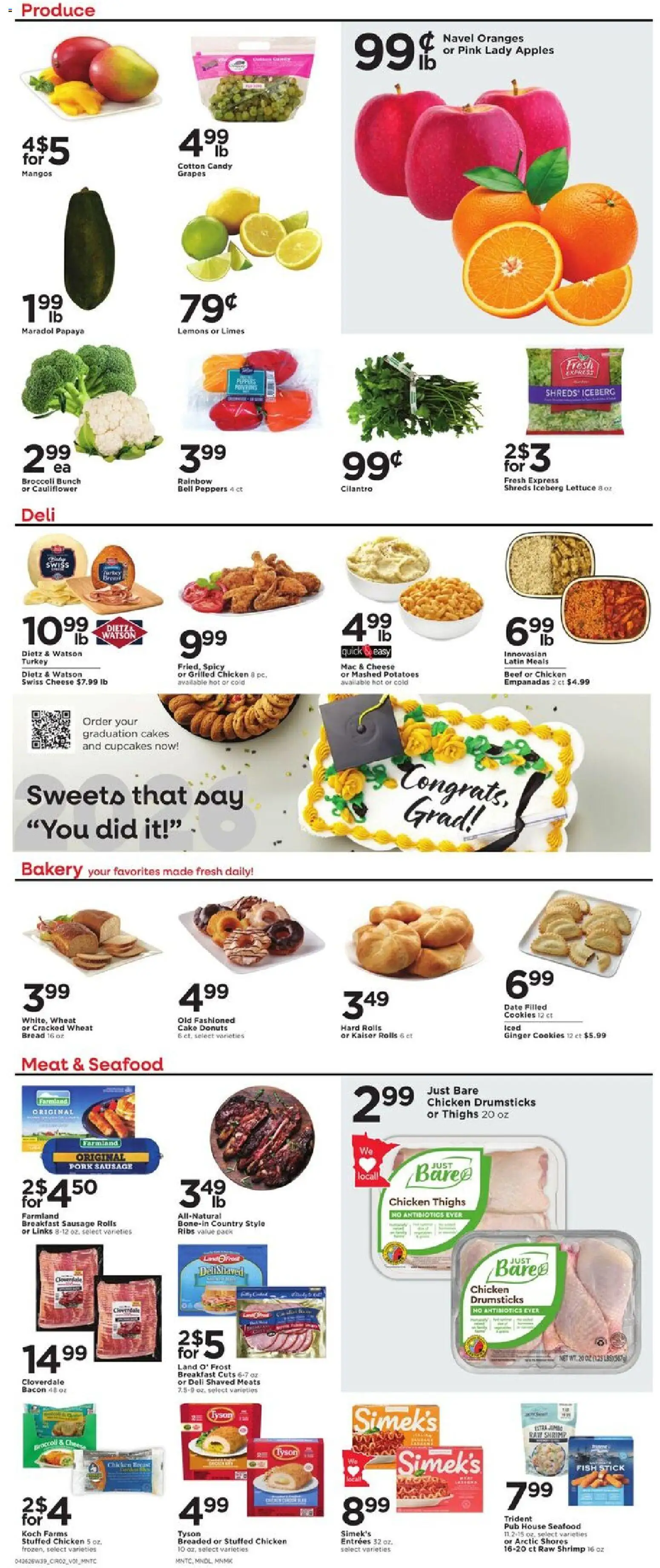 Cub Foods Weekly Ad - valid from 26.04.2026 | Page: 4 | Products: Bakery, Pork, Apples, Cauliflower