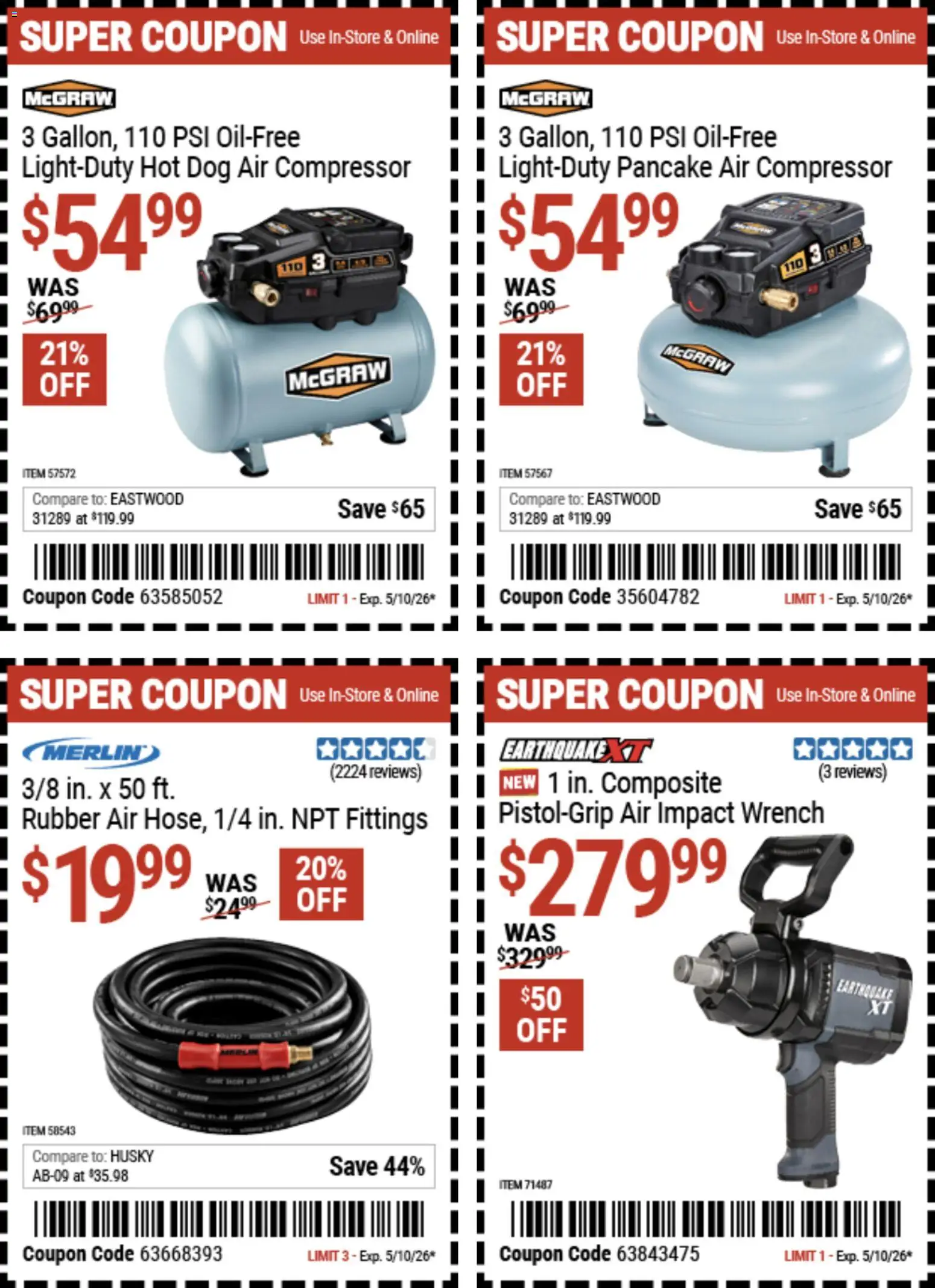 Harbor Freight Weekly Ad - valid from 27.04.2026 | Page: 15 | Products: Compressor, Wrench