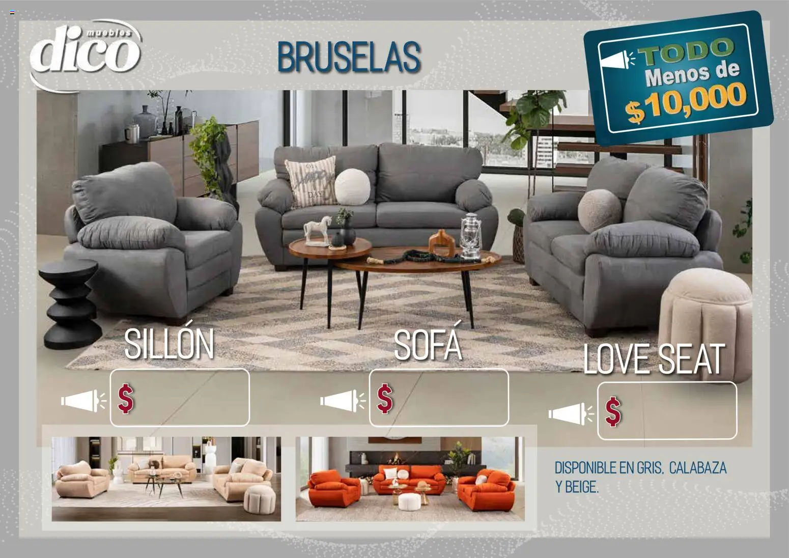 Nuevas ofertas de Muebles Dico válidas en toda la República Mexicana desde el 09.04.2026. ¡Encuentra las mejores ofertas en Muebles Dico catálogo Todo menos de 10000 Pacifico! | Página: 42 | Productos: Sofá, Sillón