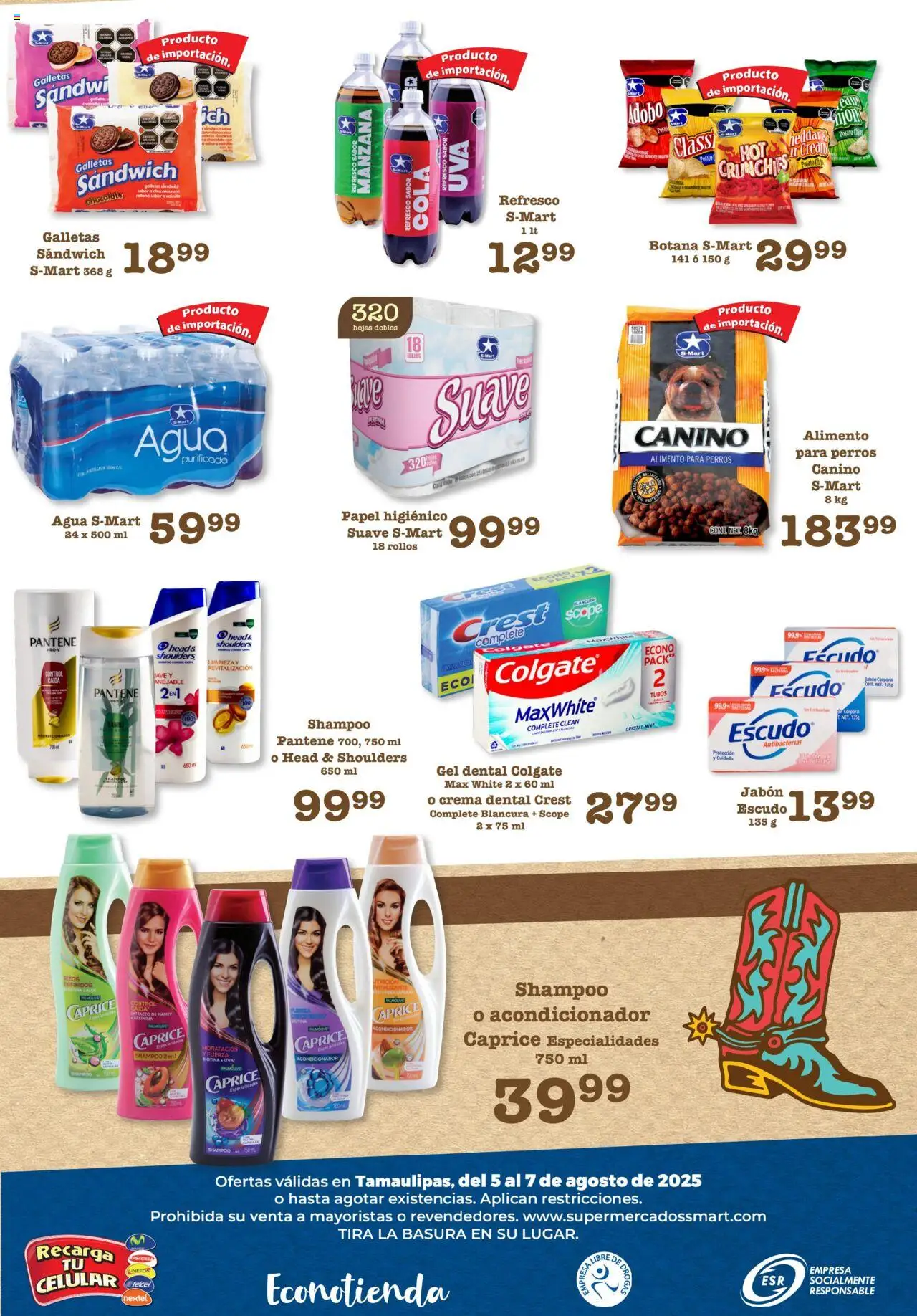 Nuevas ofertas de S-Mart válidas en toda la República Mexicana desde el 05.08.2025. ¡Encuentra las mejores ofertas en S-Mart - Folleto - Reynosa (y Rio Bravo)! | Página: 6 | Productos: Manzana, Chocolate, Papel higiénico, Jabón
