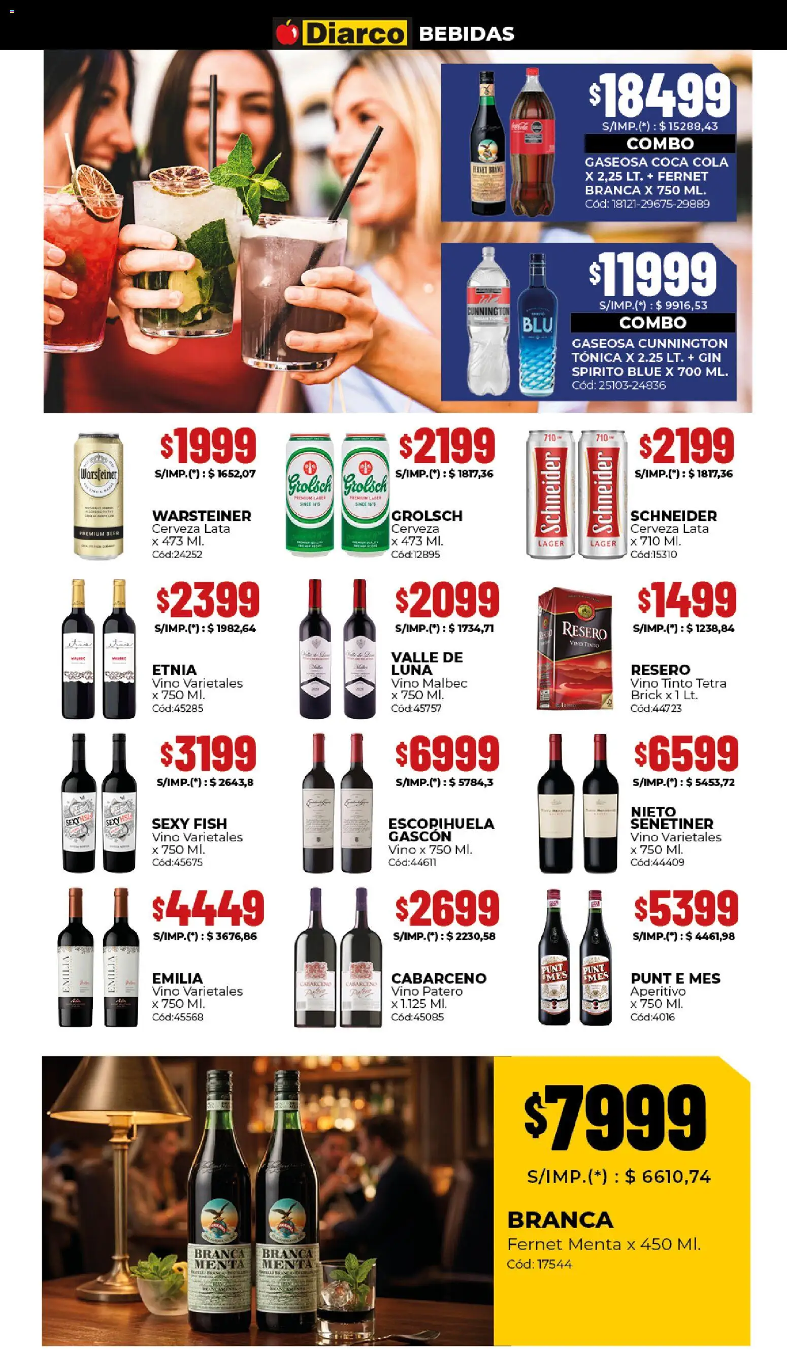 Diarco ofertas │ válido desde el 09.03.2026 | Página: 7 | Productos: Gin, Gaseosa, Vino, Cerveza