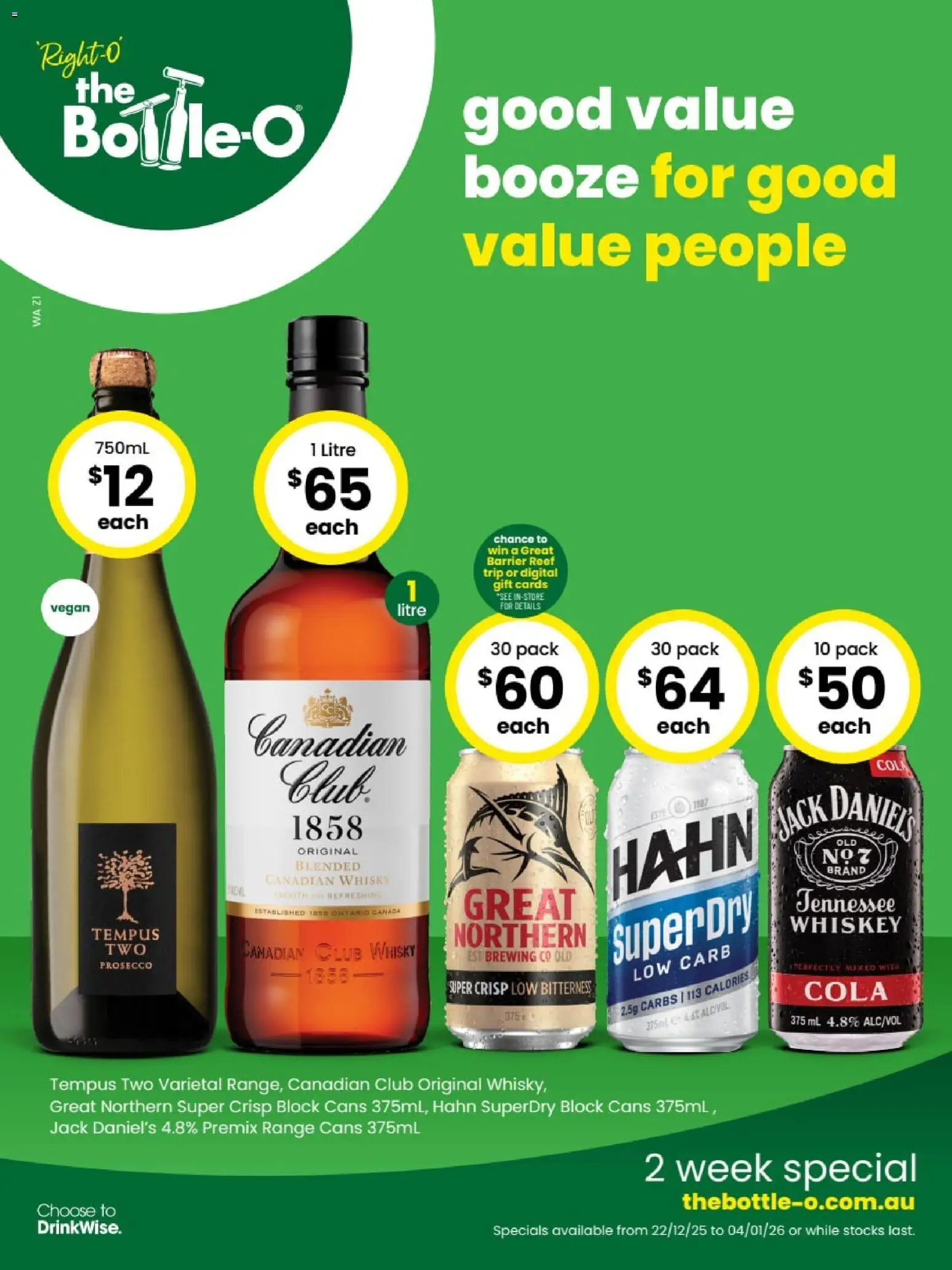 The Bottle-O catalogue - valid from 22.12.2025 | Page: 1 | Products: Whiskey, Digital