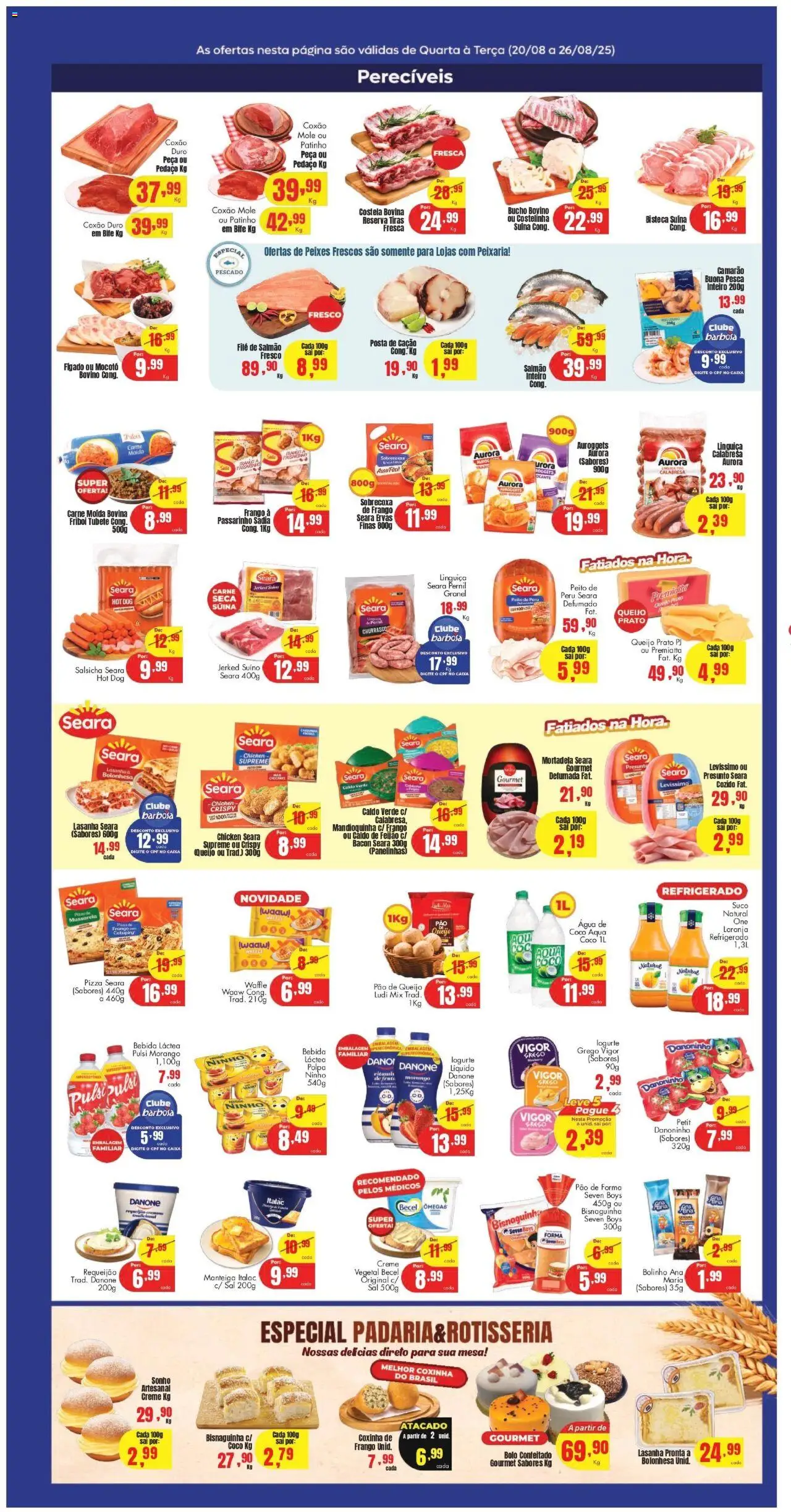 Barbosa Supermercados Folheto - válido de 20.08.2025 | Página: 2 | Produtos: Salsicha, Linguiça, Mortadela, Catupiry