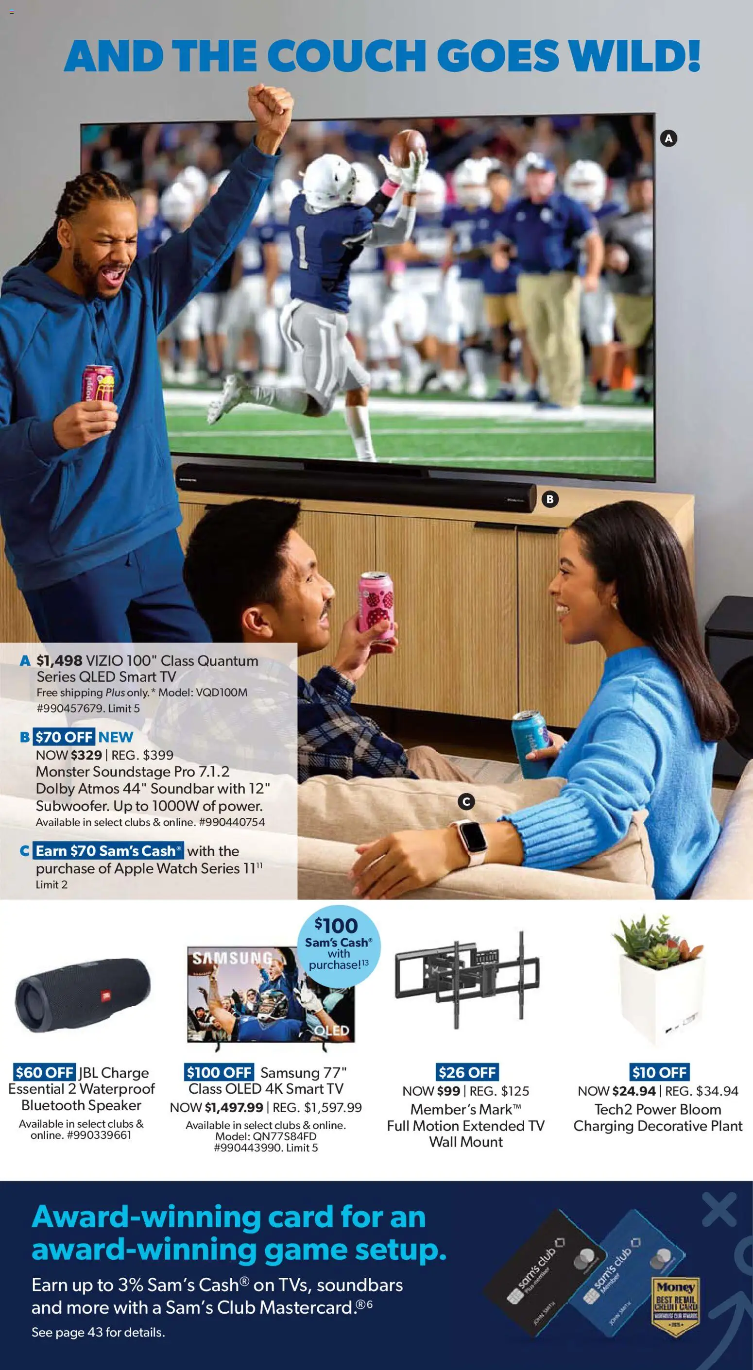 Sam's Club Instant Savings Book February - valid from 28.01.2026 | Page: 22 | Products: Couch, Tv, Game, Speaker