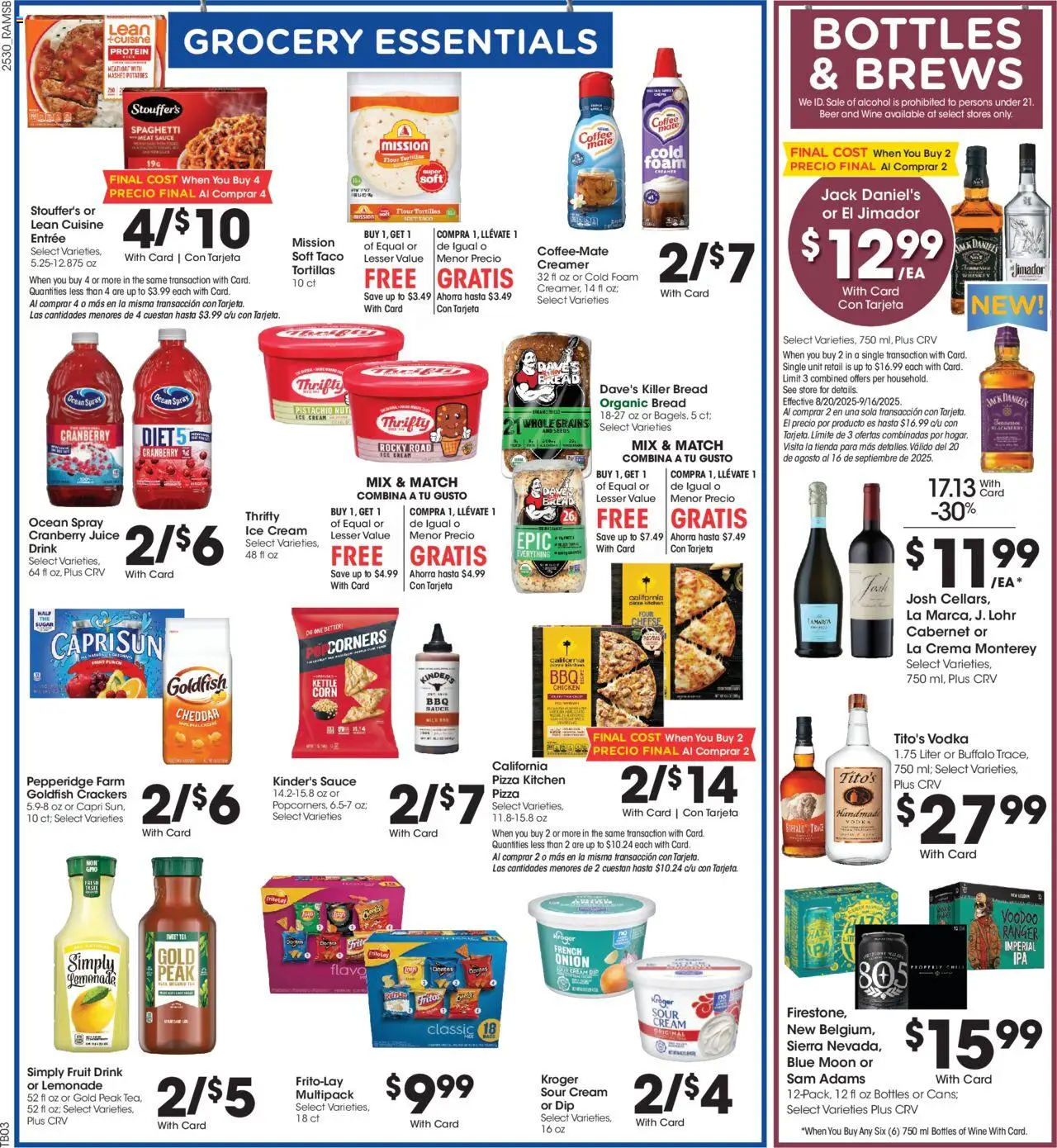 Ralphs Weekly Ad - valid from 27.08.2025 | Page: 8 | Products: Cheese, Ice cream, Potatoes, Kettle