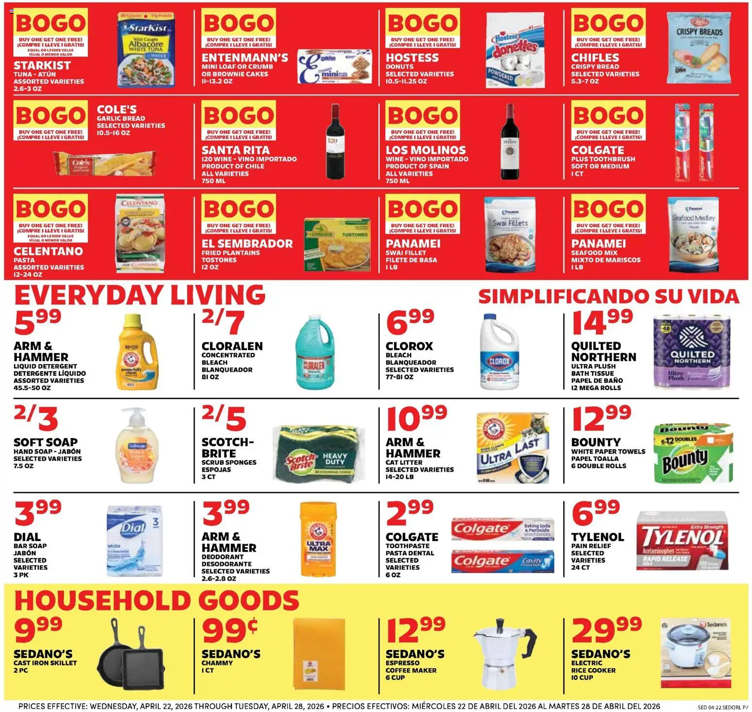 Sedano's Weekly Ad - valid from 22.04.2026 | Page: 7 | Products: Skillet, Rice, Pasta, Iron