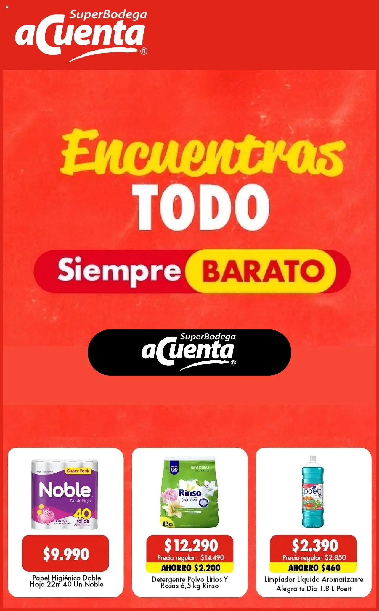 Super Bodega aCuenta ofertas  │ válido desde el 26.09.2025 | Página: 1 | Productos: Papel higiénico, Polvo, Aromatizante, Detergente
