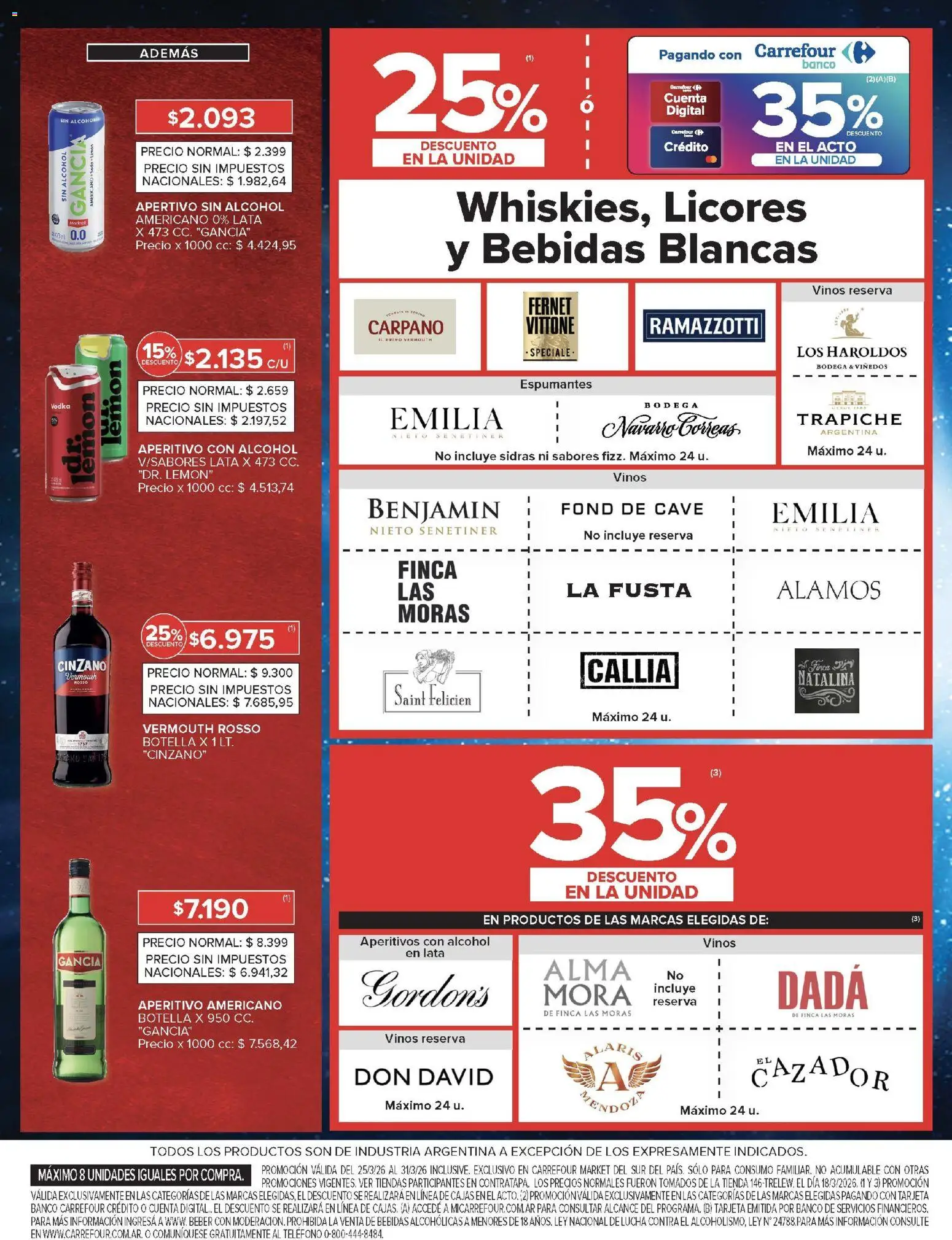 Carrefour Market catálogo │ válido desde el 25.03.2026 | Página: 12 | Productos: Vodka, Botella, Banco, Fernet