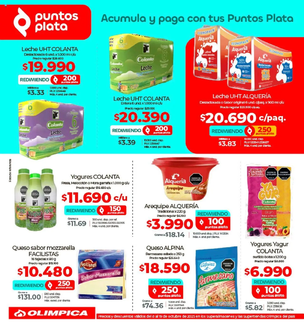 Olímpica revista - valida desde el 08.10.2025 | Página: 6 | Productos: Bolsa, Mora, Leche, Queso
