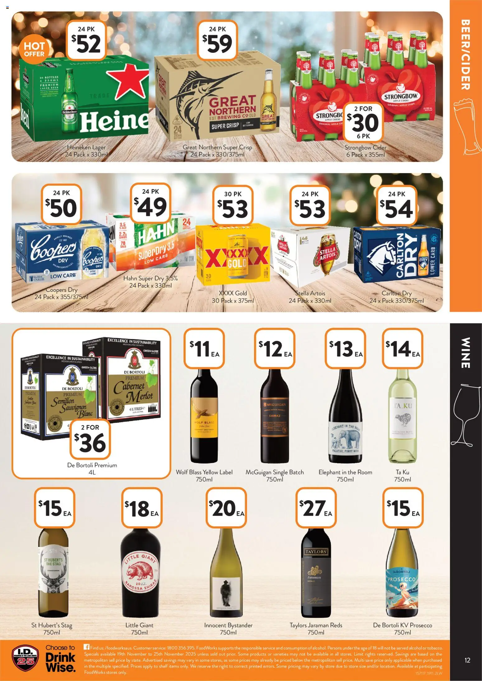 Foodworks catalogue - valid from 19.11.2025 | Page: 12 | Products: Shelf, Wine, Beer