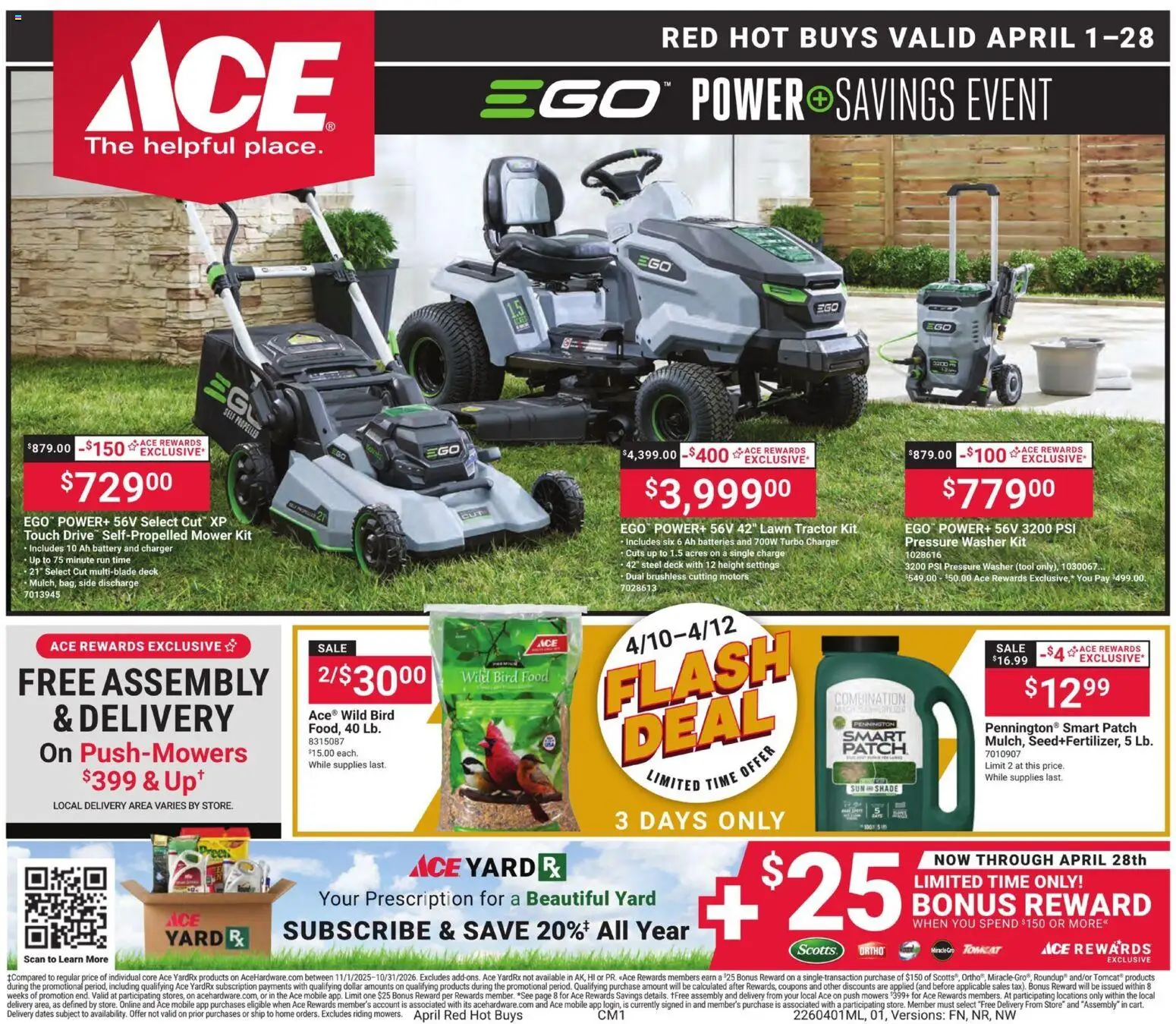 Giant Eagle Ace Ad - valid from 01.04.2026 | Page: 1 | Products: Mower, Battery, Washer, Charger