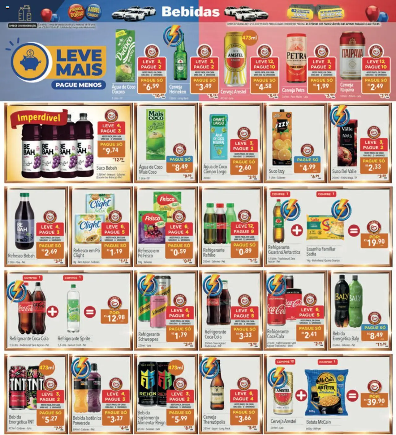 Supermercados Condor Folheto - válido de 15.10.2025 | Página: 22 | Produtos: Pó, Água de coco, Suco, Heineken