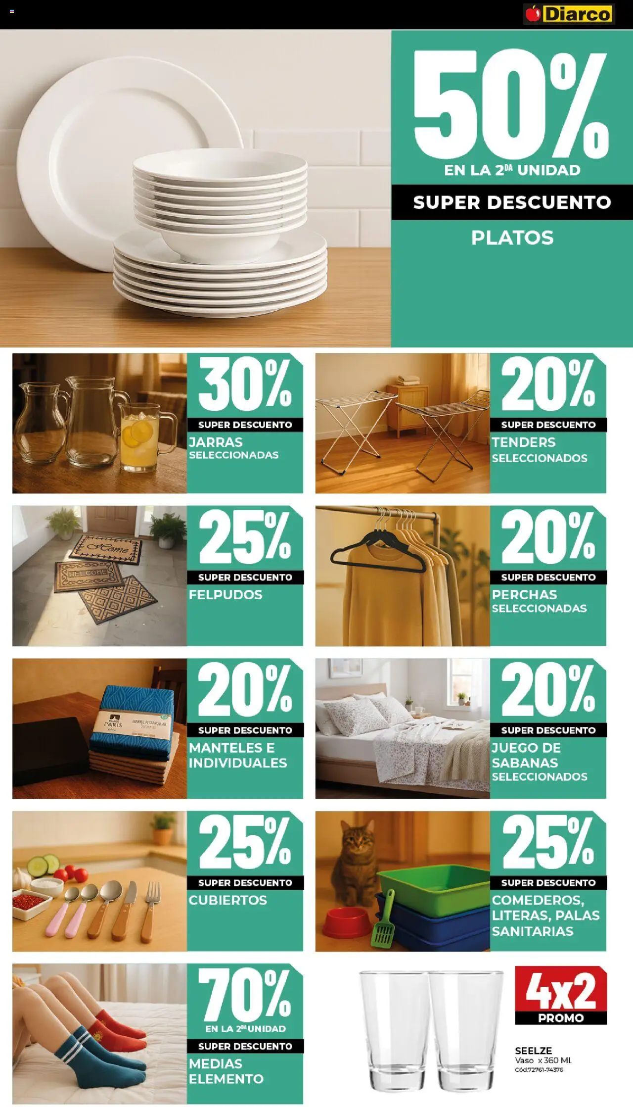 Diarco - Ofertas Gba │ válido desde el 29.09.2025 | Página: 19 | Productos: Sabanas, Mantel, Medias