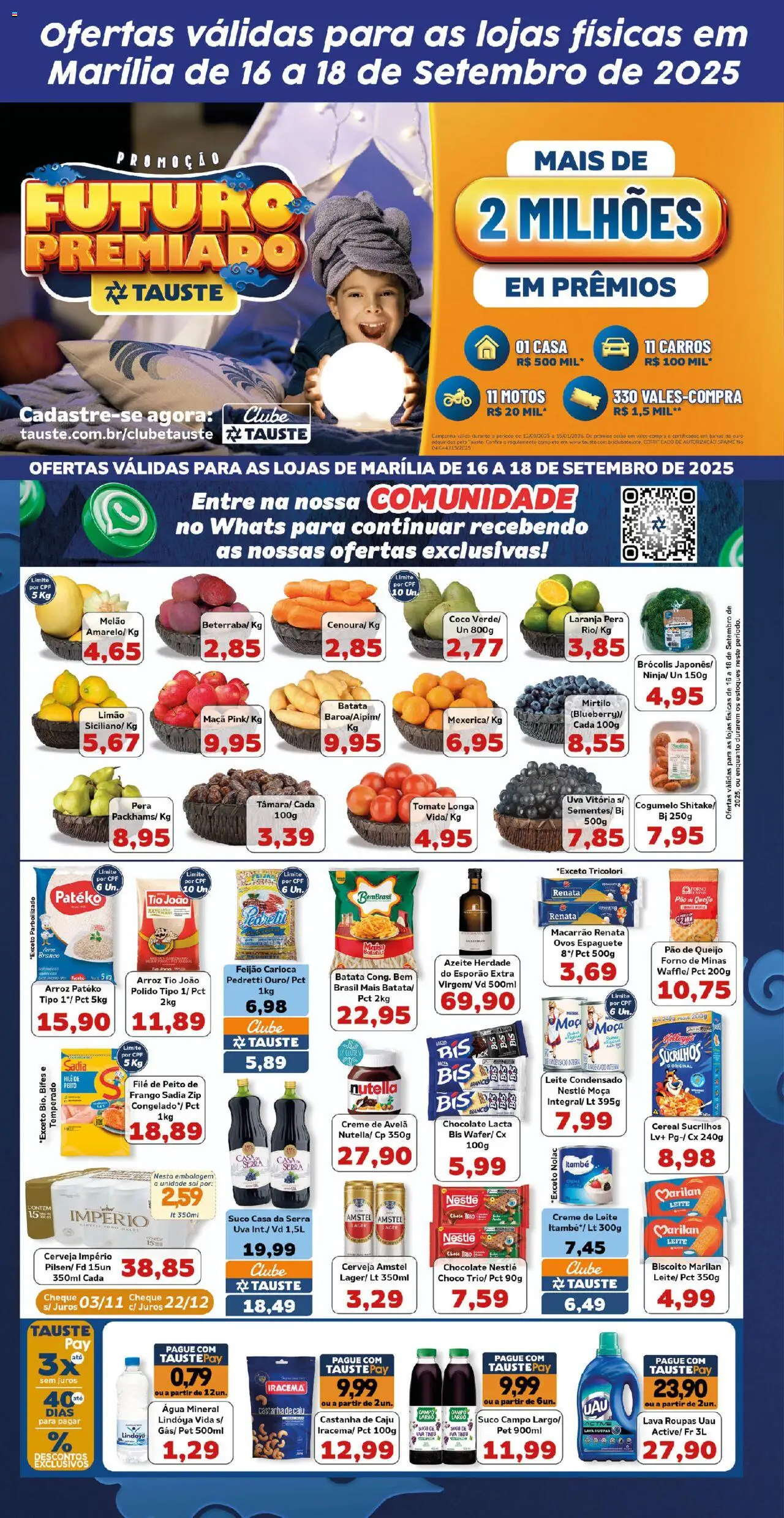 Tauste Folheto - válido de 16.09.2025 | Página: 2 | Produtos: Melão, Espaguete, Cerveja, Brócolis