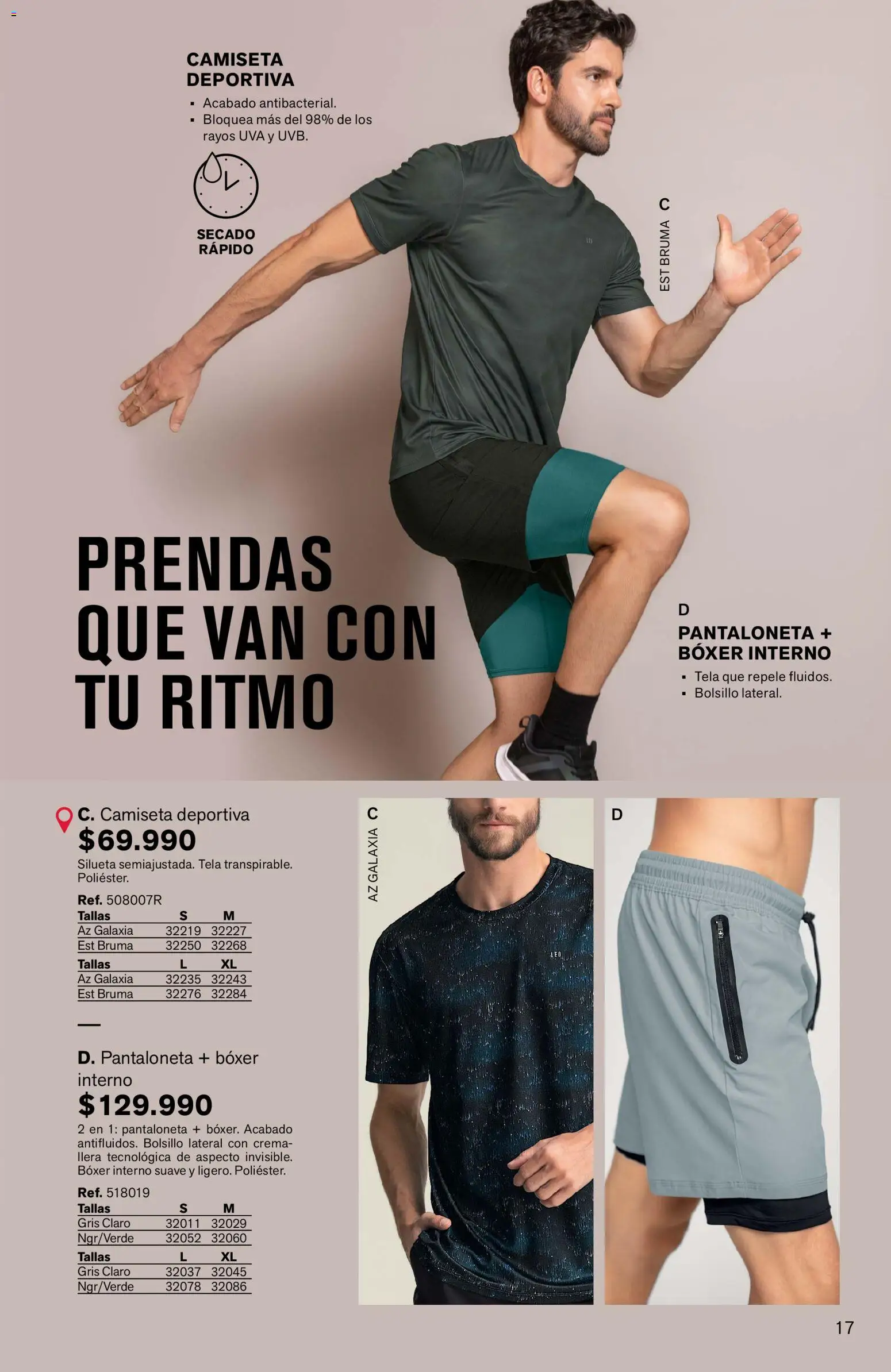 Leonisa revista - valida desde el 16.03.2026 | Página: 17 | Productos: Crema, Camiseta, Uva, Pantaloneta
