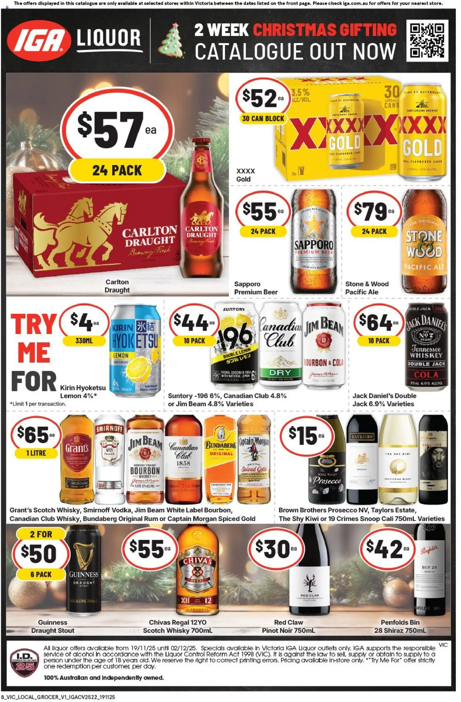 IGA catalogue - valid from 19.11.2025 | Page: 2 | Products: Whiskey, Rum, Lemon, Scotch