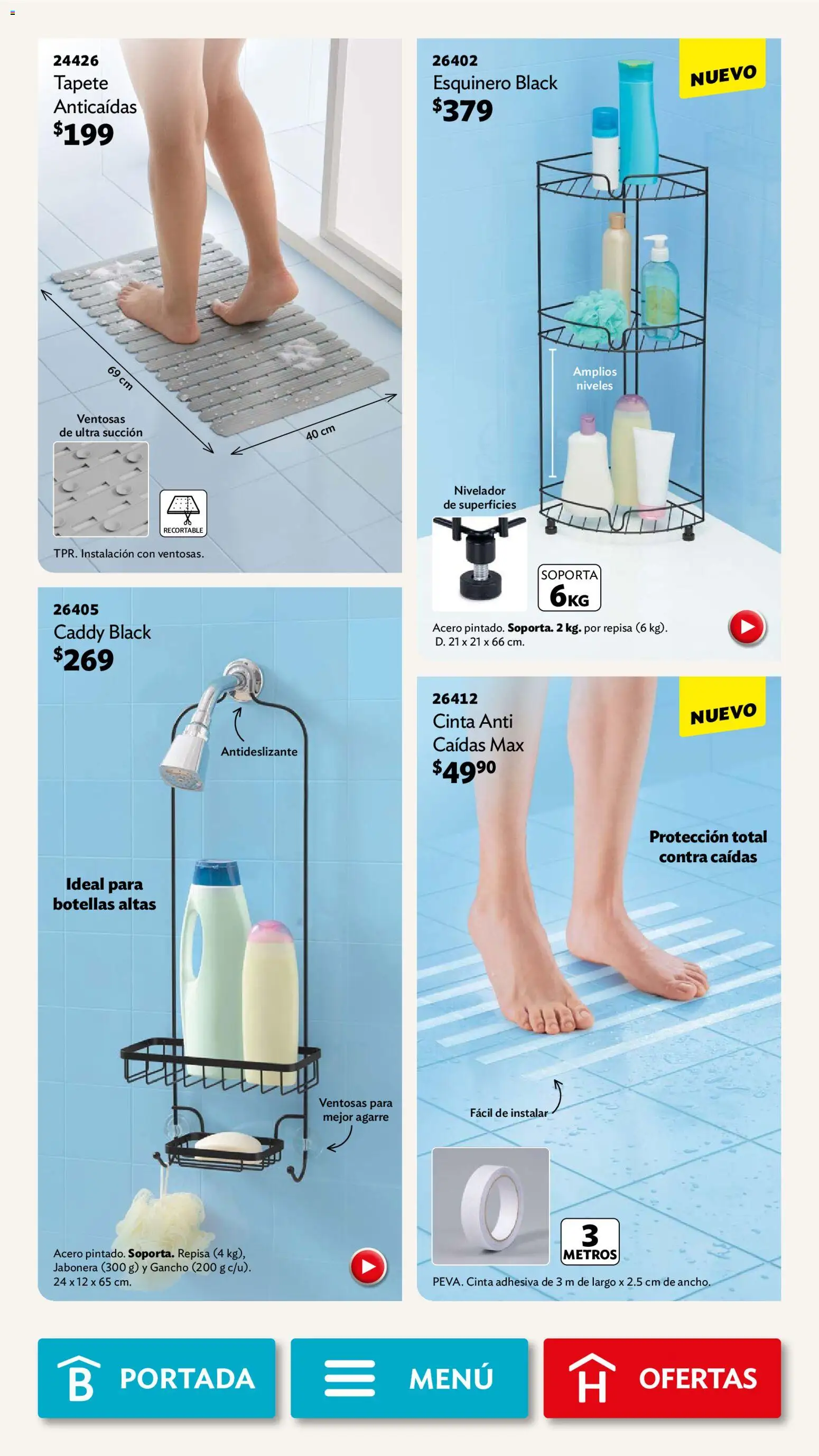 Nuevas ofertas de Betterware válidas en toda la República Mexicana desde el 04.05.2026. ¡Encuentra las mejores ofertas en Betterware campaña 5 2026! | Página: 89 | Productos: Repisa, Cinta, Jabonera, Tapete