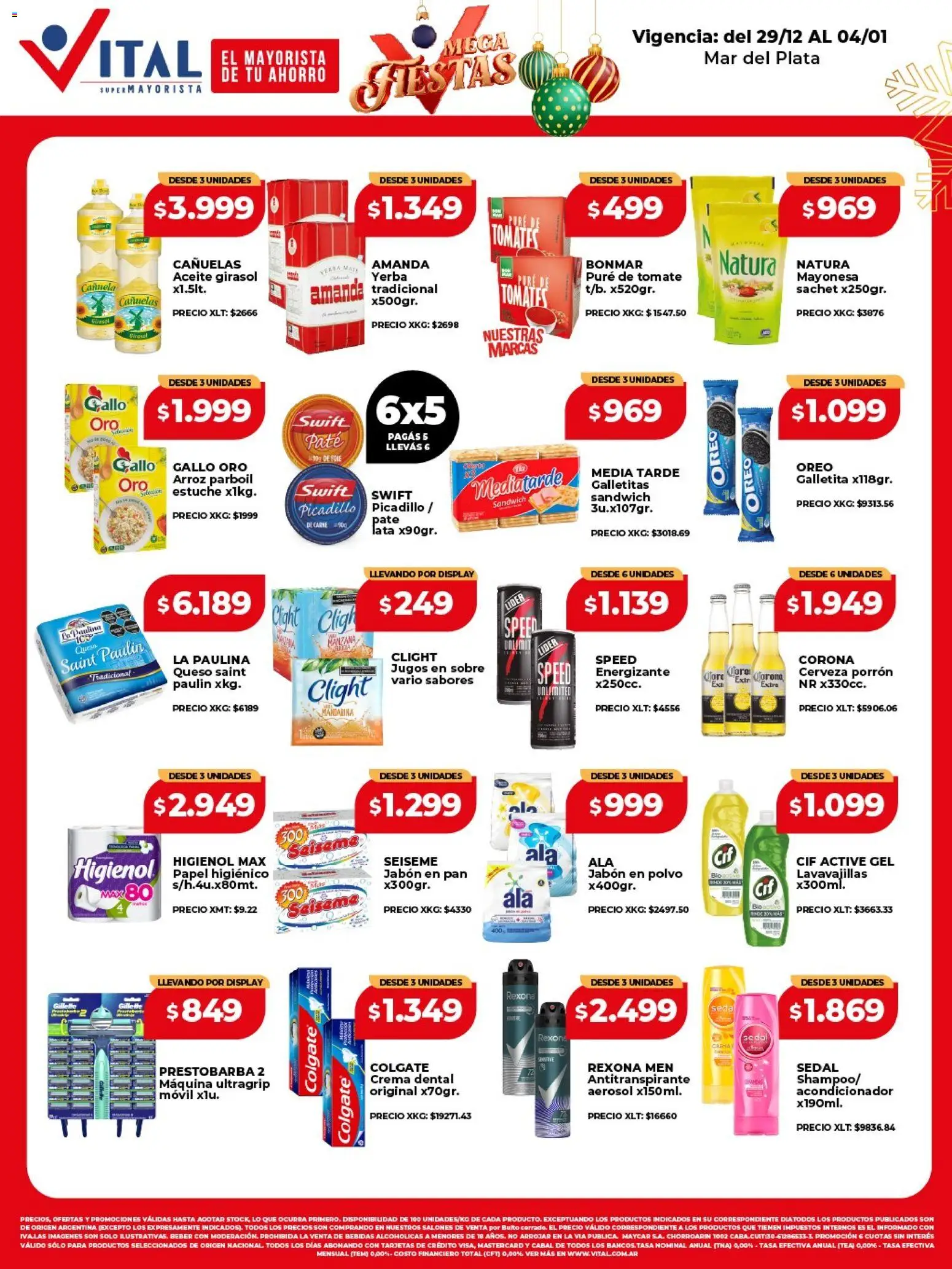 Vital - Ofertas - Mar del Plata  │ válido desde el 29.12.2025 | Página: 1 | Productos: Papel higiénico, Aceite, Pan, Tomates