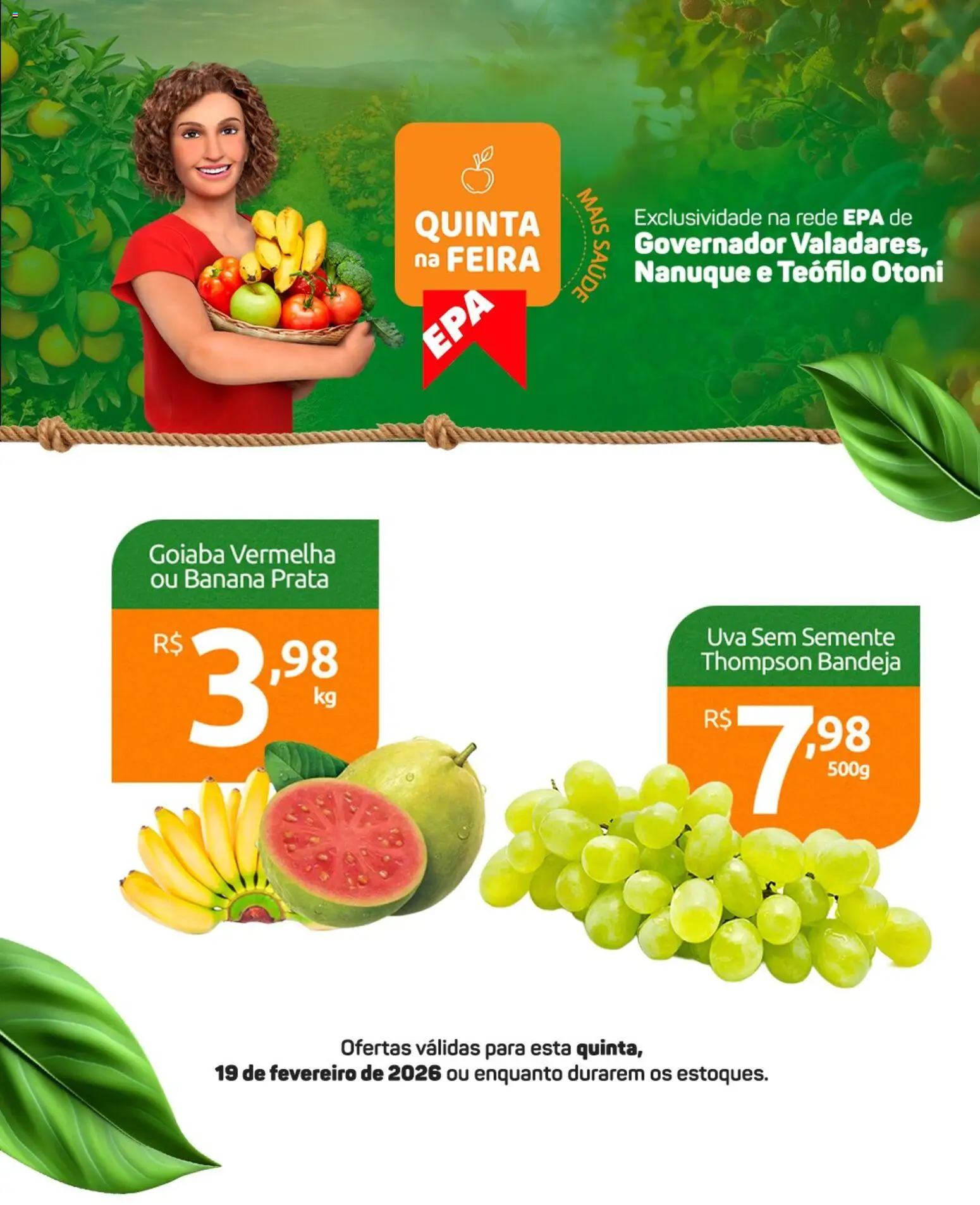 EPA Folheto - válido de 19.02.2026 | Página: 2 | Produtos: Goiaba, Bandeja