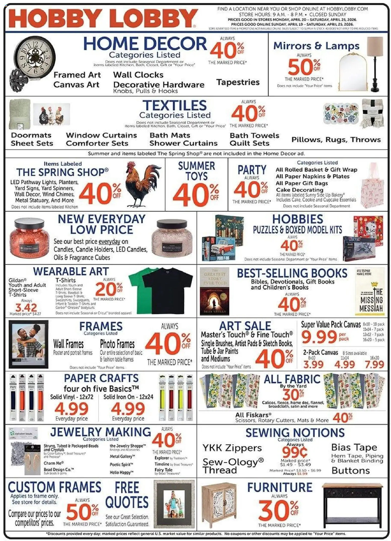 Hobby Lobby Weekly Ad - valid from 19.03.2026 | Page: 1
